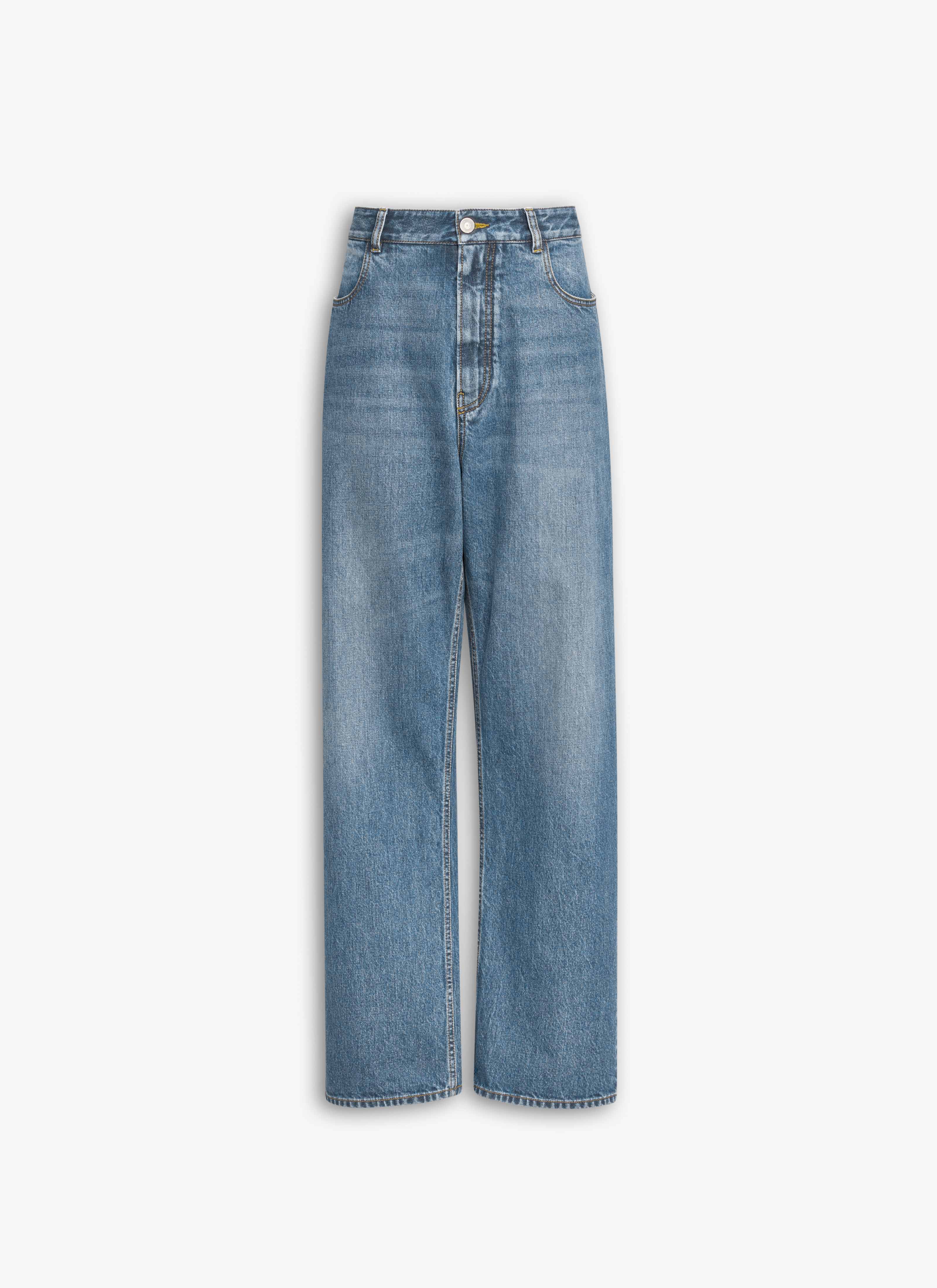 ALAÏA BLUE LOW WAIST DENIM PANTS