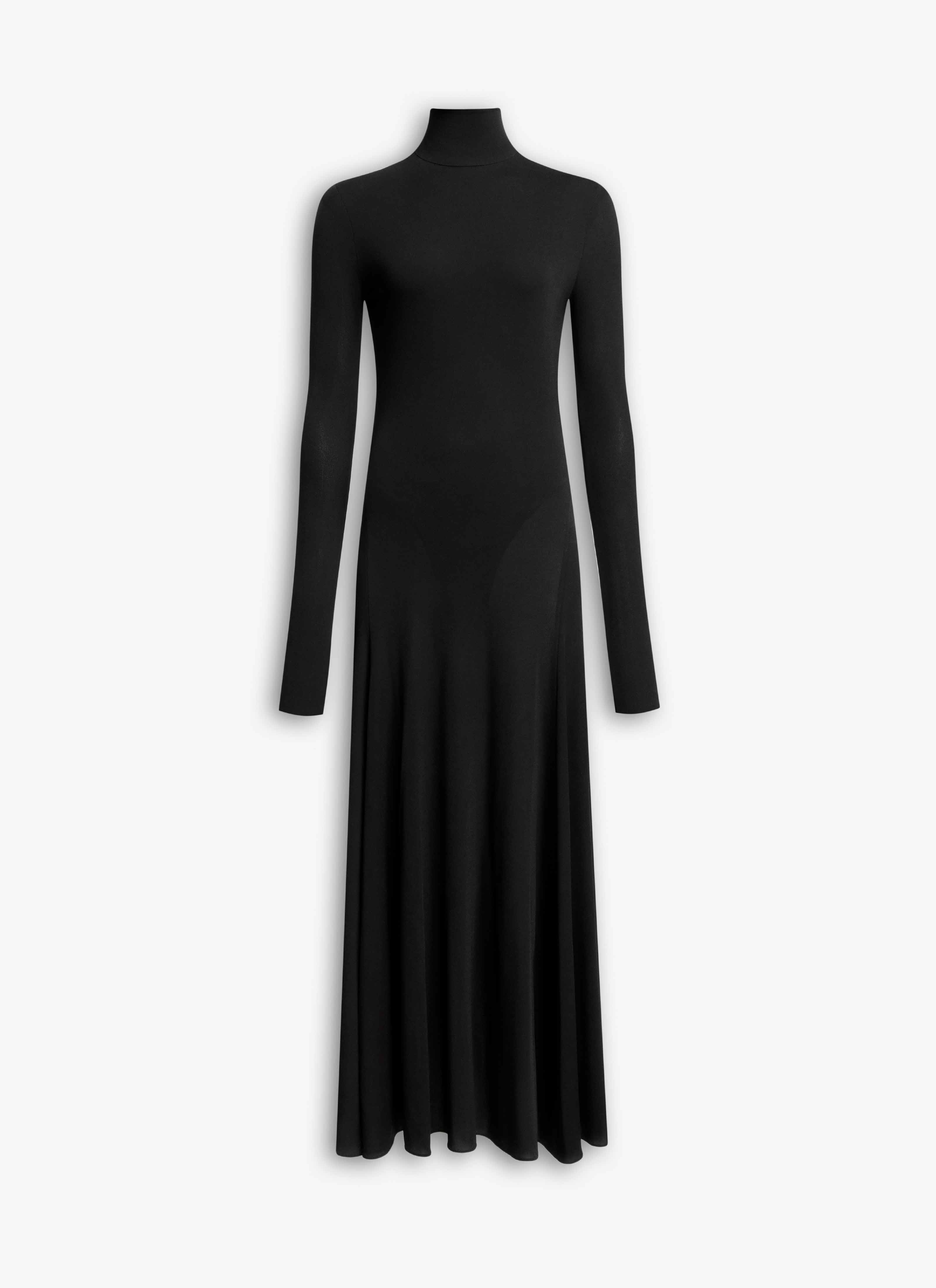 ALAÏA BLACK FLUID JERSEY HEART DRESS