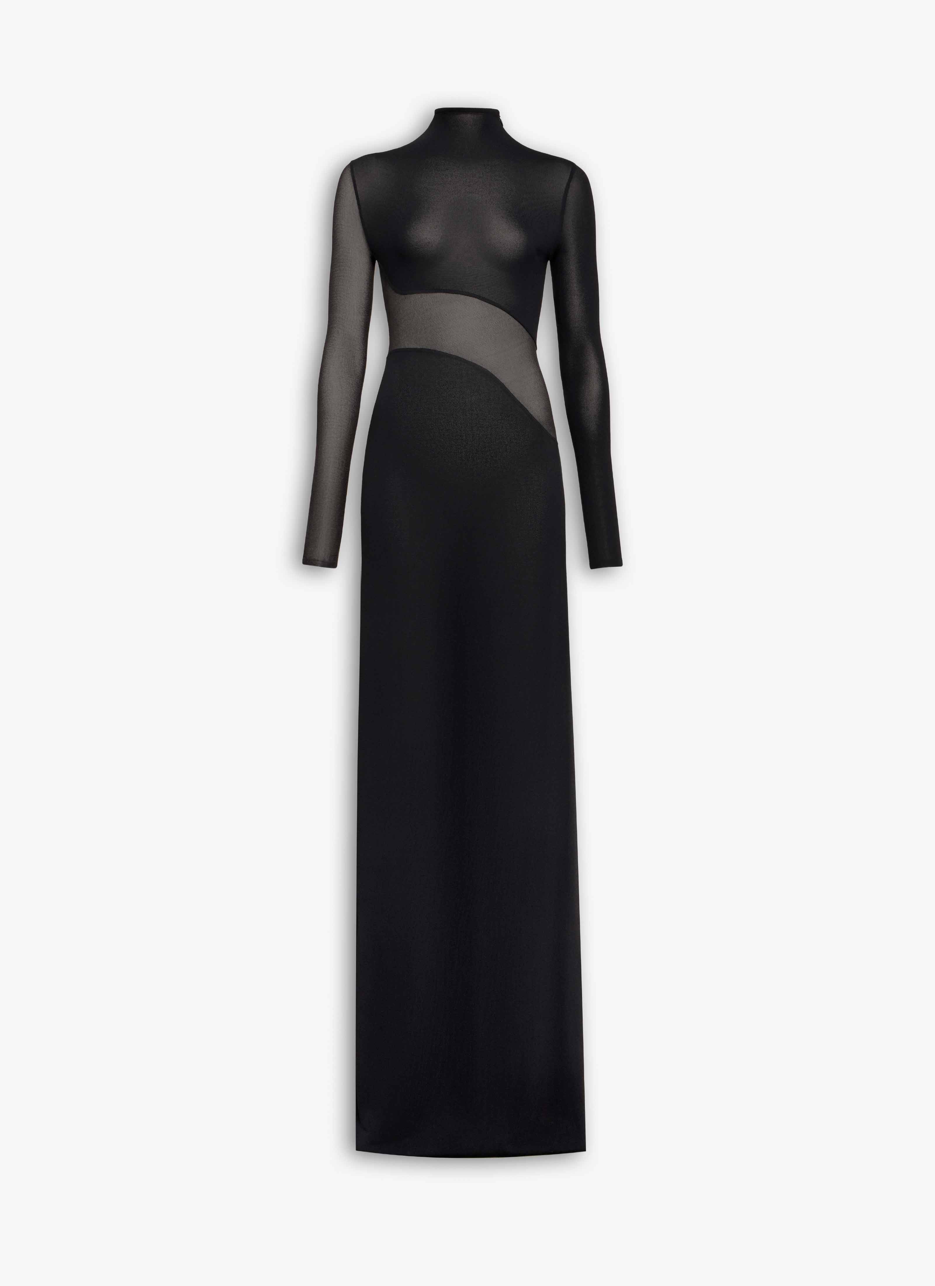 ALAÏA BLACK SILK KNIT CUT OUT DRESS