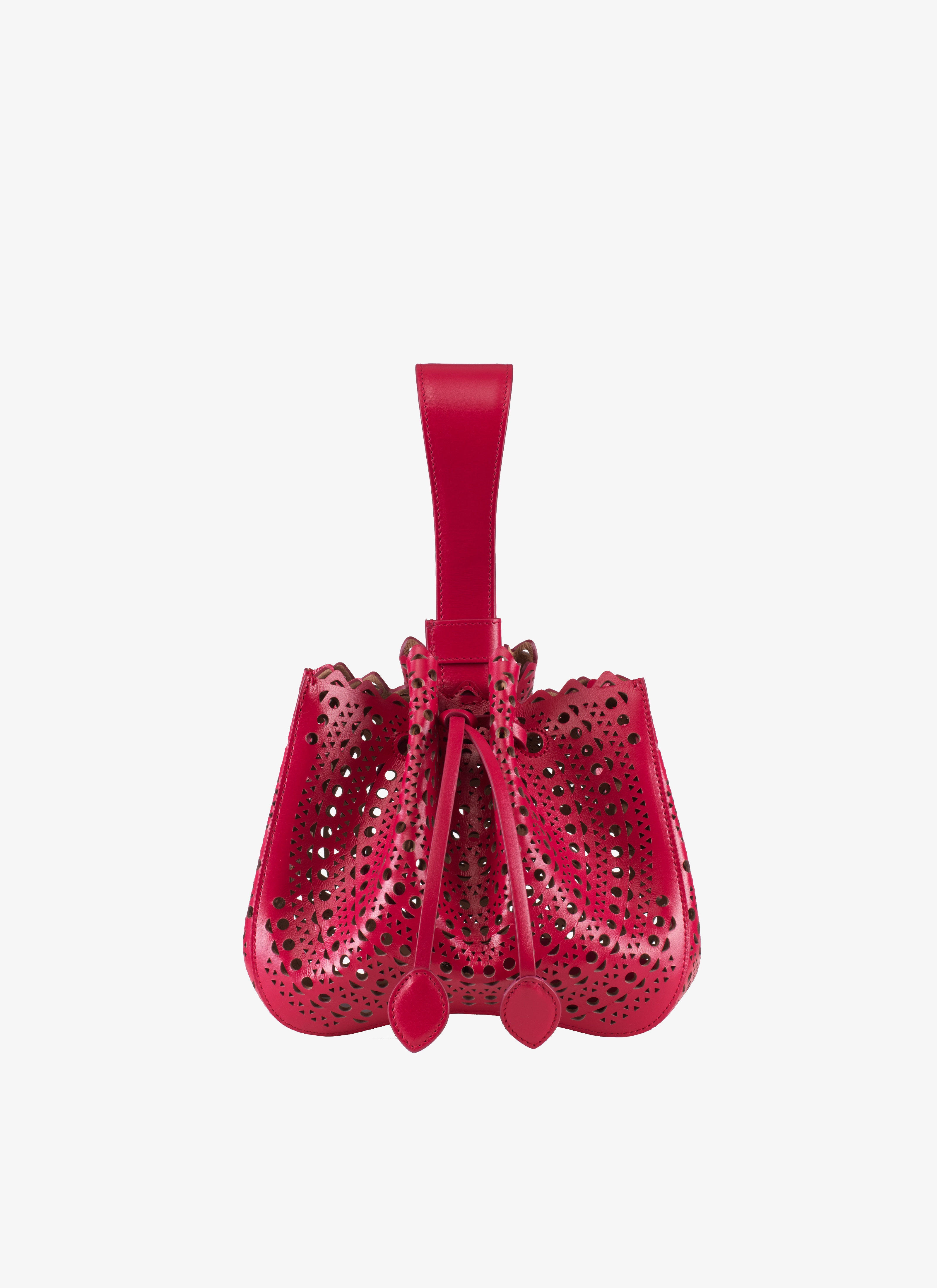 ALAÏA RASPBERRY PINK ROSE-MARIE 19 BRACELET BAG