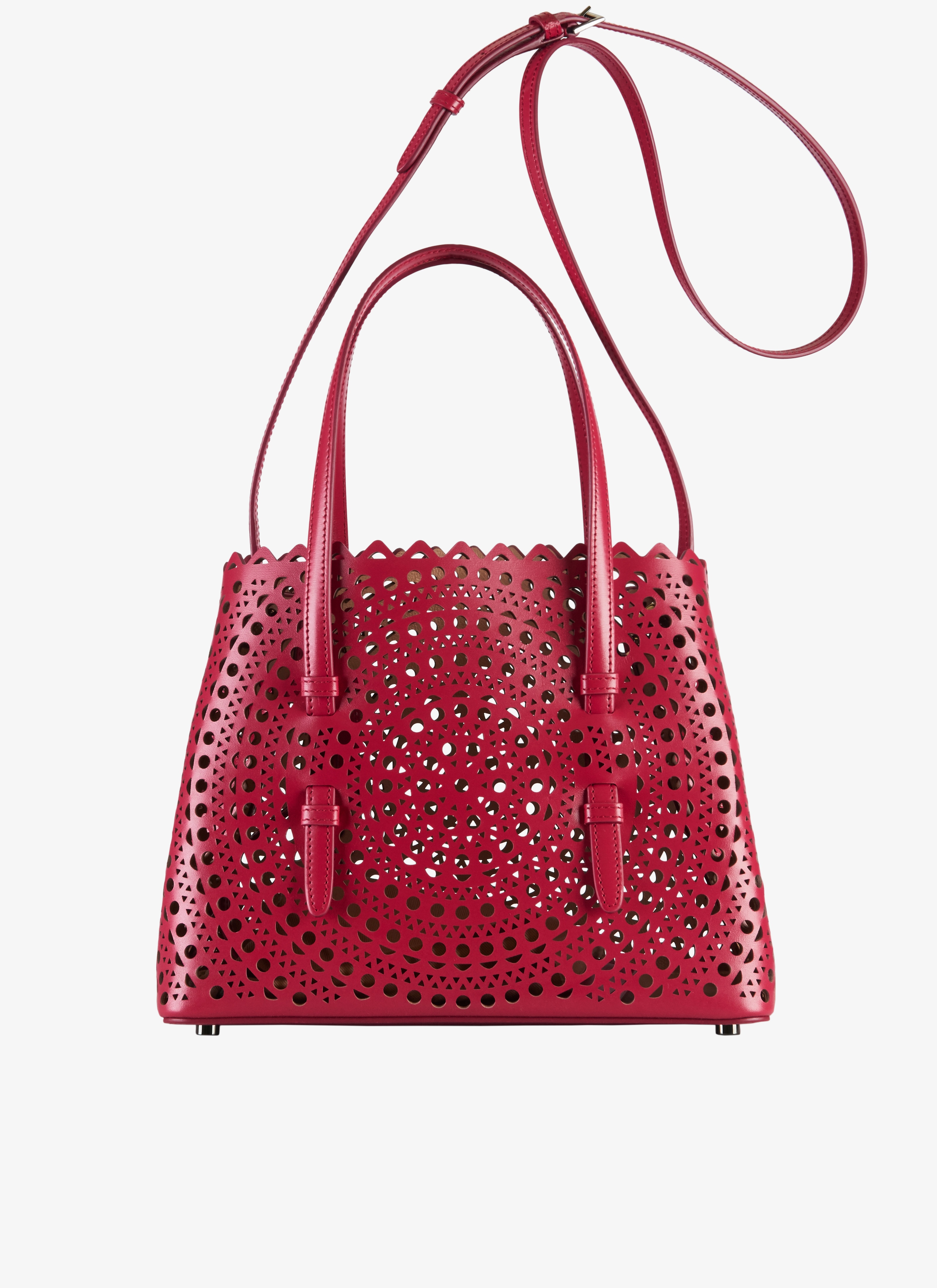 ALAÏA RASPBERRY PINK MINA 25 TOTE BAG