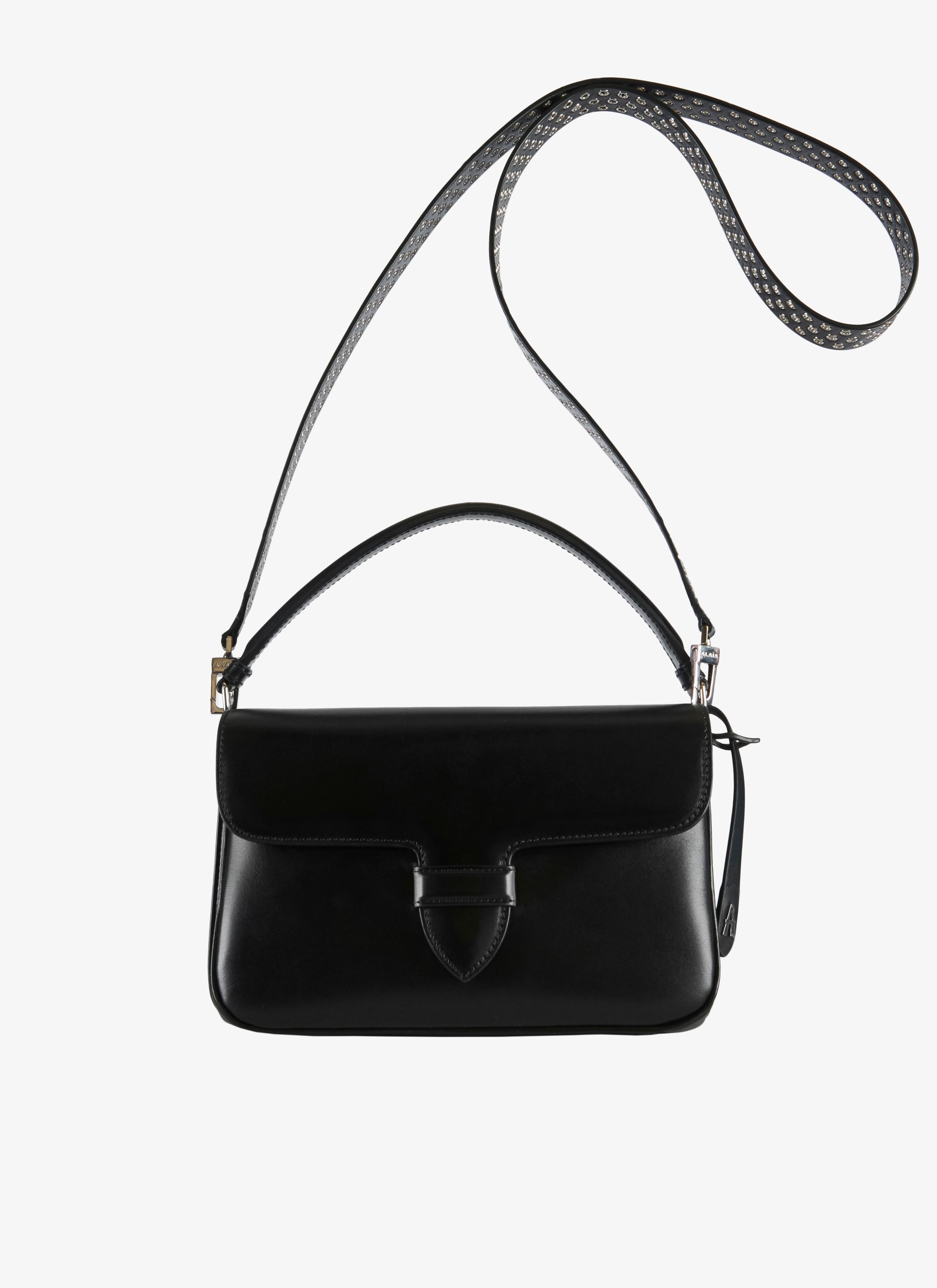 ALAÏA BLACK CLOSED BAG PM CUIR LUX OEILLET2 STRAP BLACK
