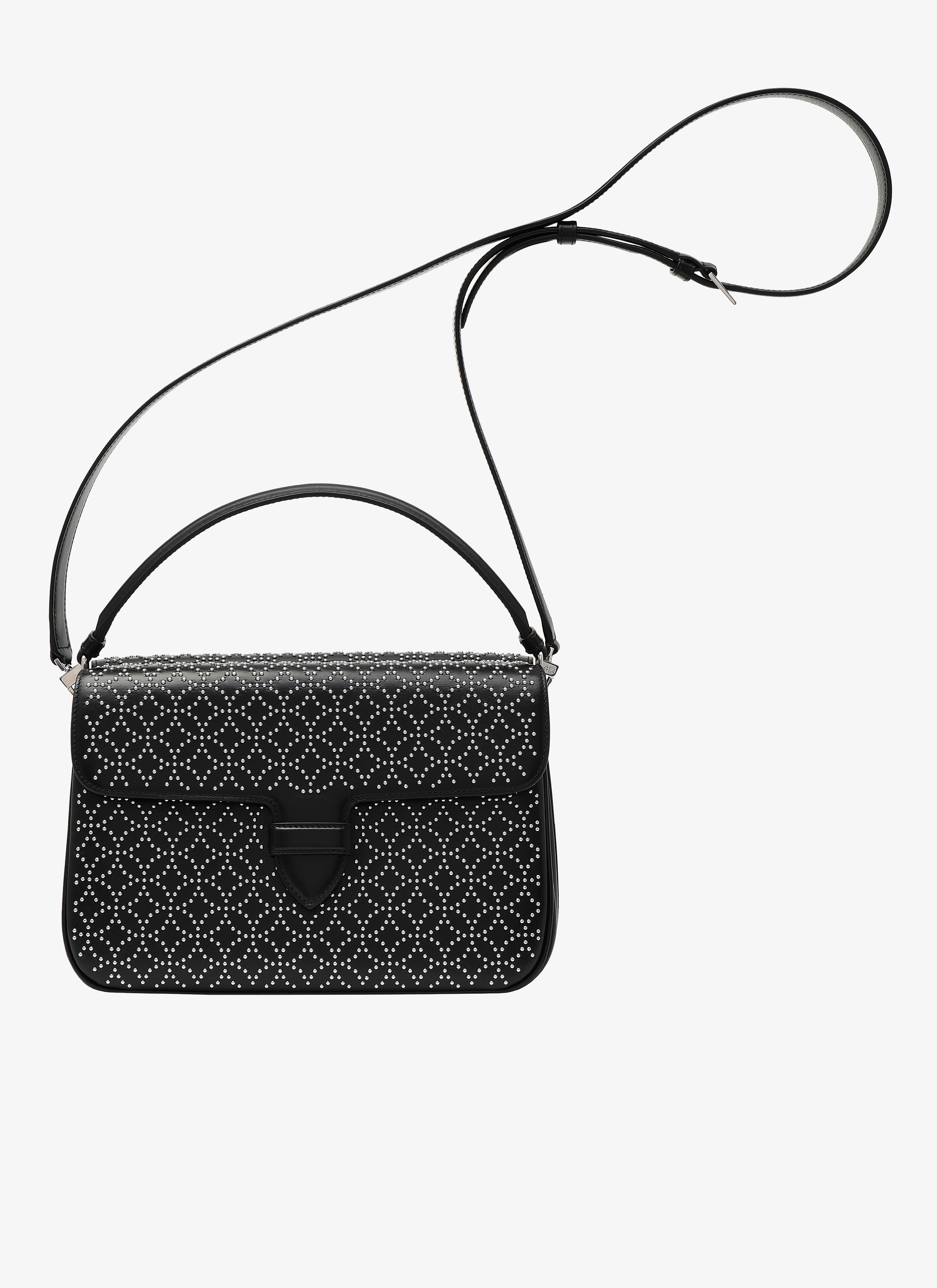 ALAÏA BLACK  CLOSED BAG IM CUIR LUX CLOU ARABESQUE BLACK