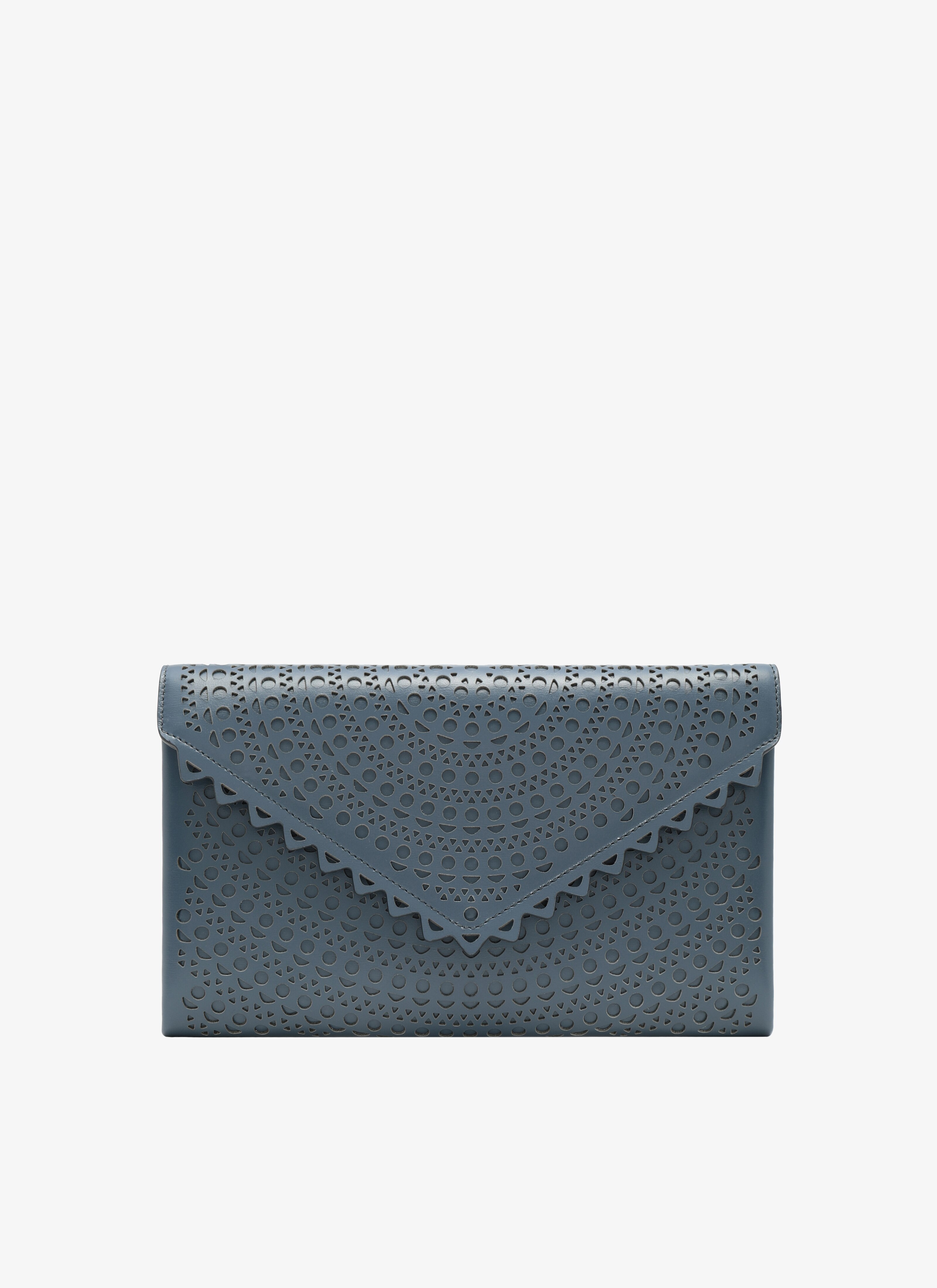 ALAÏA  POCHETTE CUIR LUX MINI NEW VIENNE BLEU RUSSE BLEU RUSSE