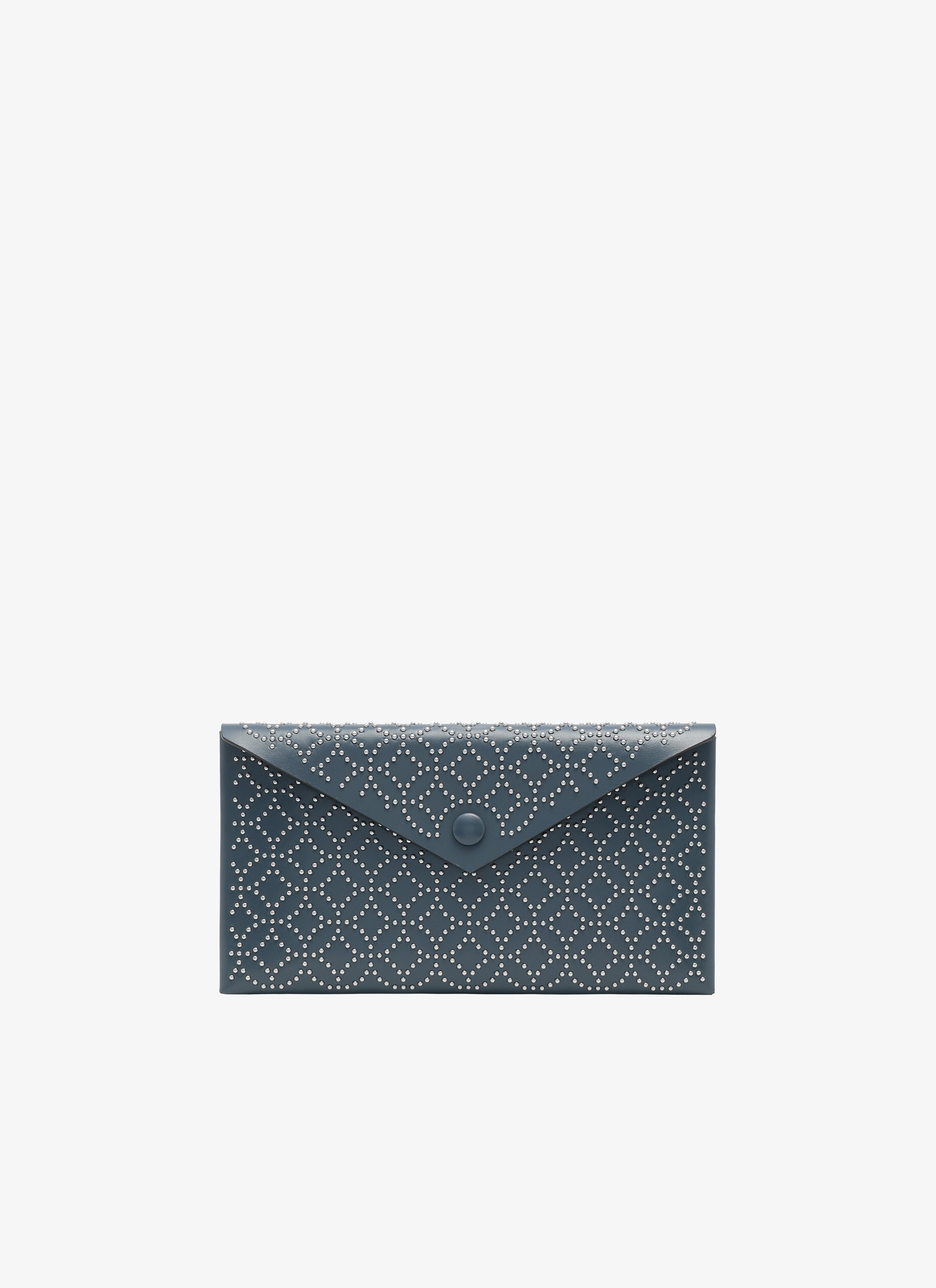ALAÏA RUSSIAN BLUE  POCKET CUIR LUX CLOU ARABESQUE BLUE RUSSIAN