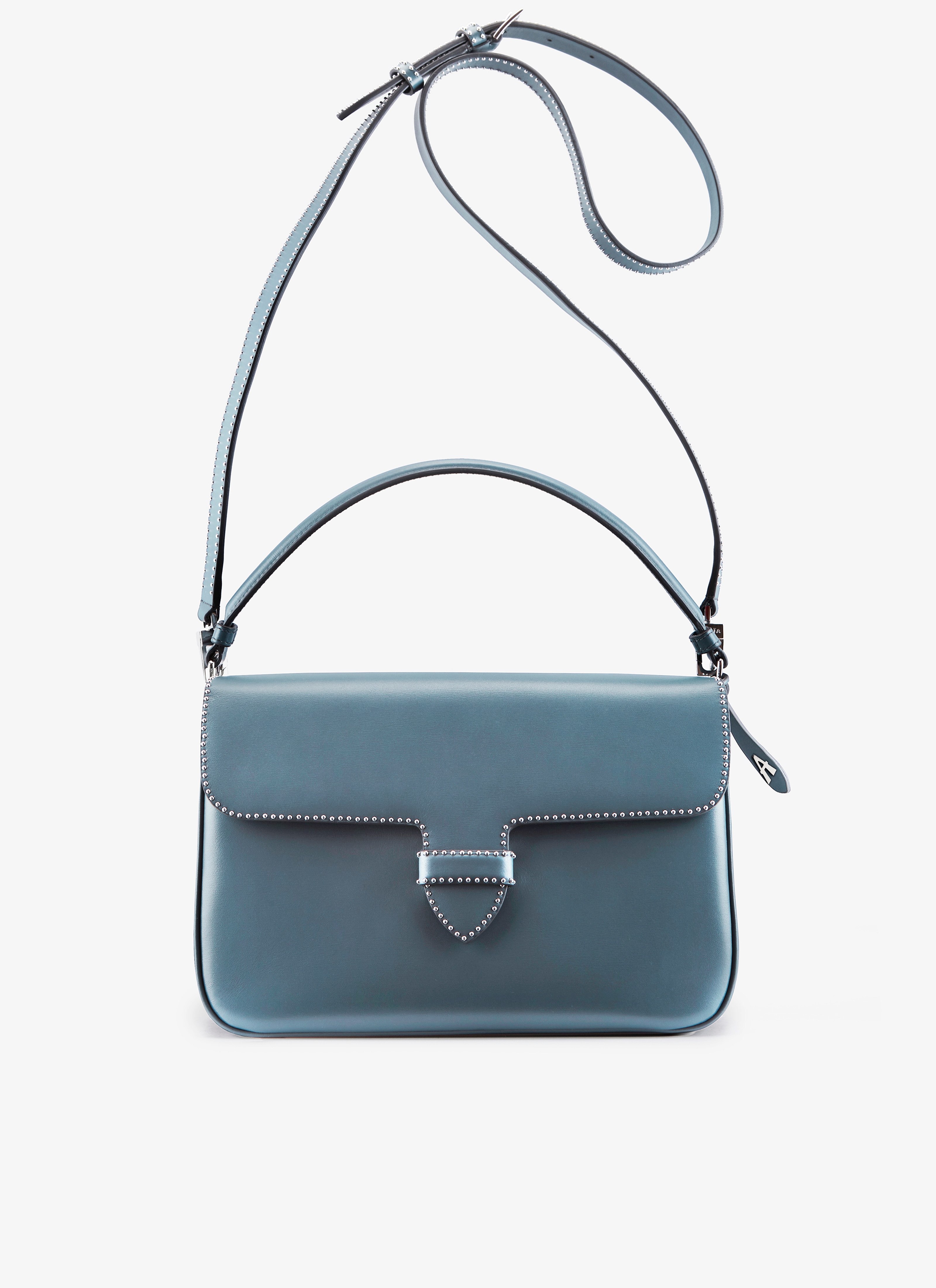 ALAÏA RUSSIAN BLUE  CLOSED BAG IM CUIR LUX BANDE CLOU BLUE RUSSIAN