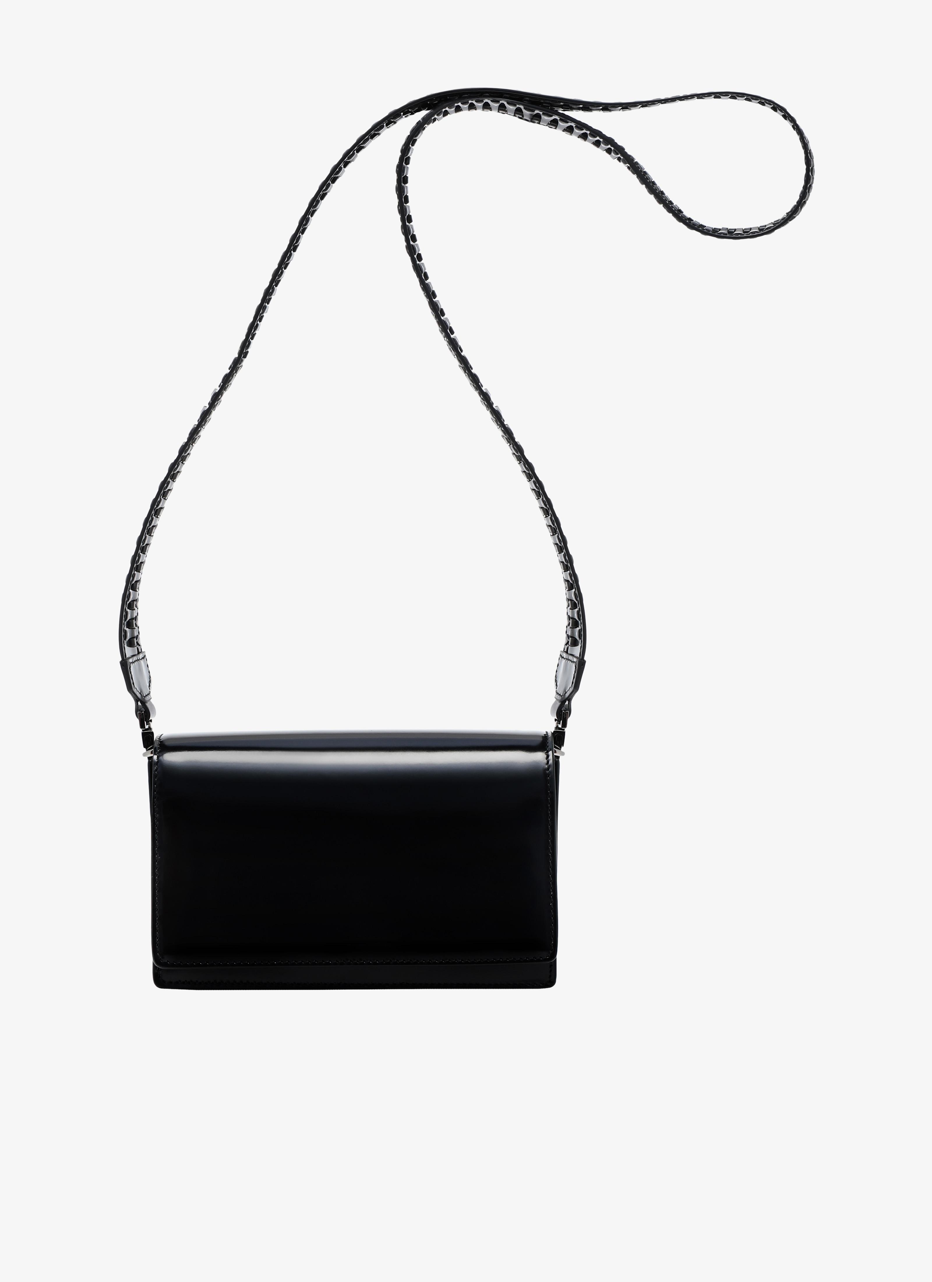 ALAÏA BLACK  POCKET LAQ.+CHARNIERE+CLOU STRAP BLACK