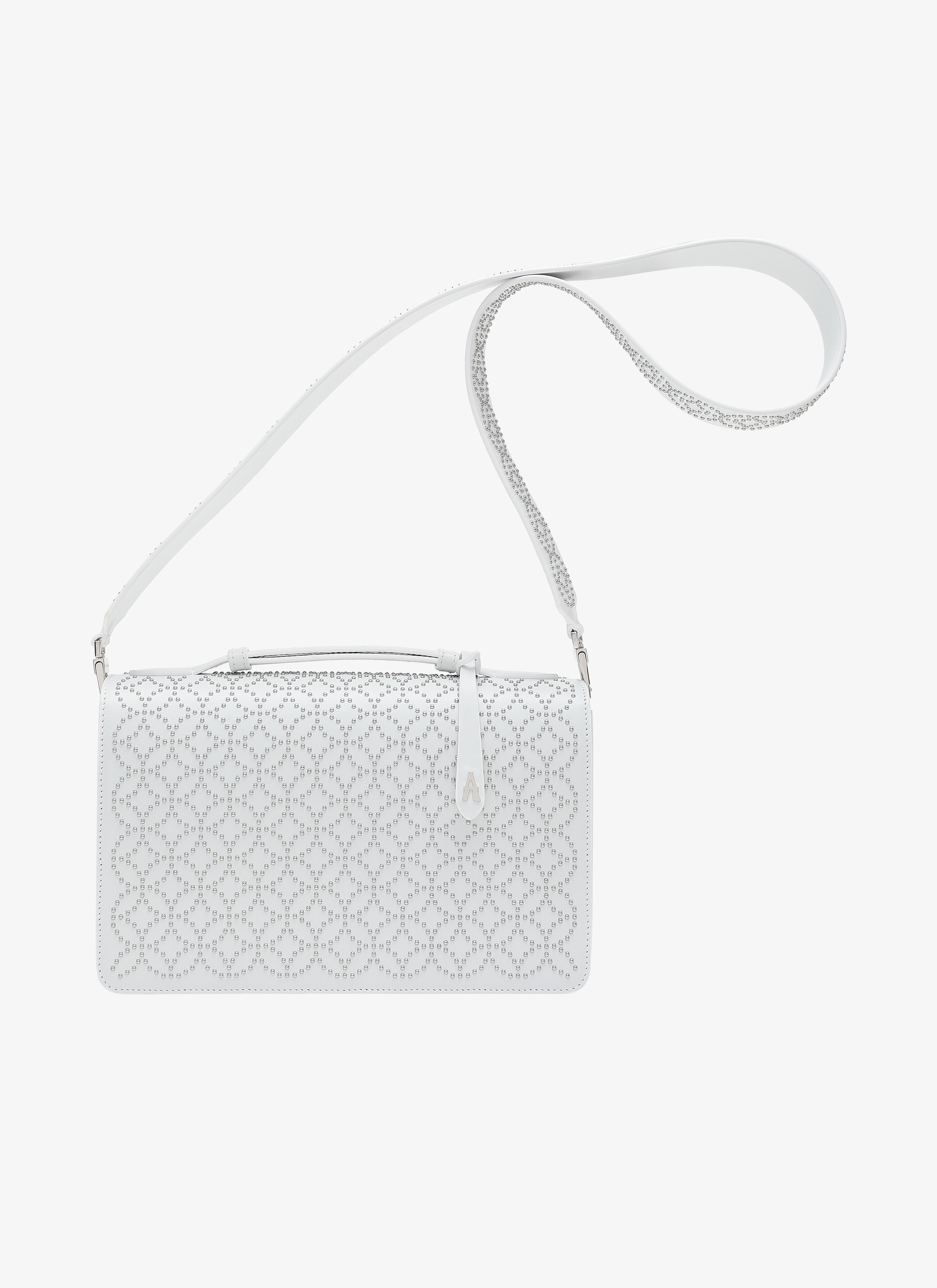 ALAÏA WHITE  FRANCA MEDIUM CUIR LUX CLOU ARABESQUE OPTICAL WHITE