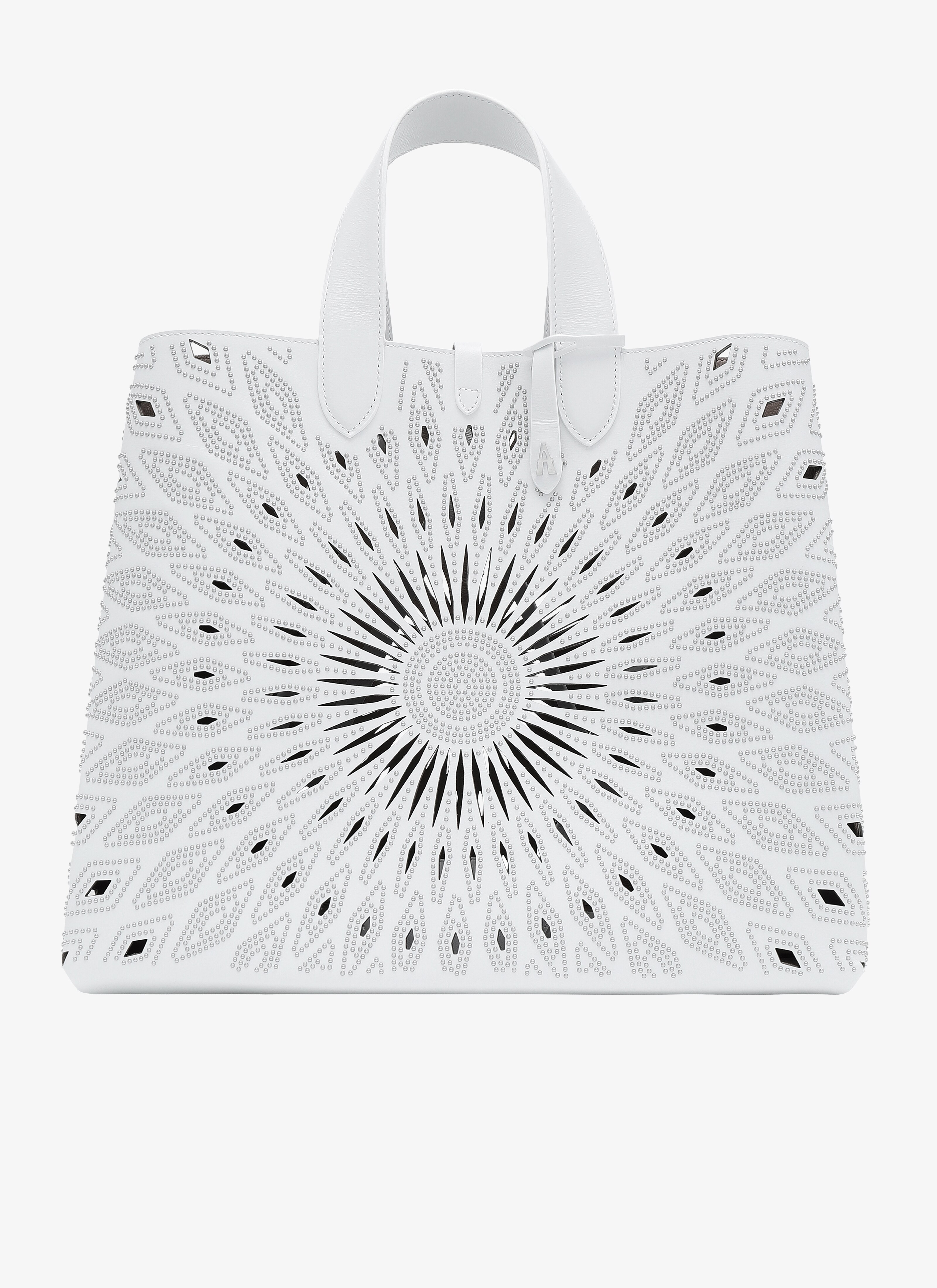 ALAÏA WHITE FRIDA LARGE LEATHER TOTE