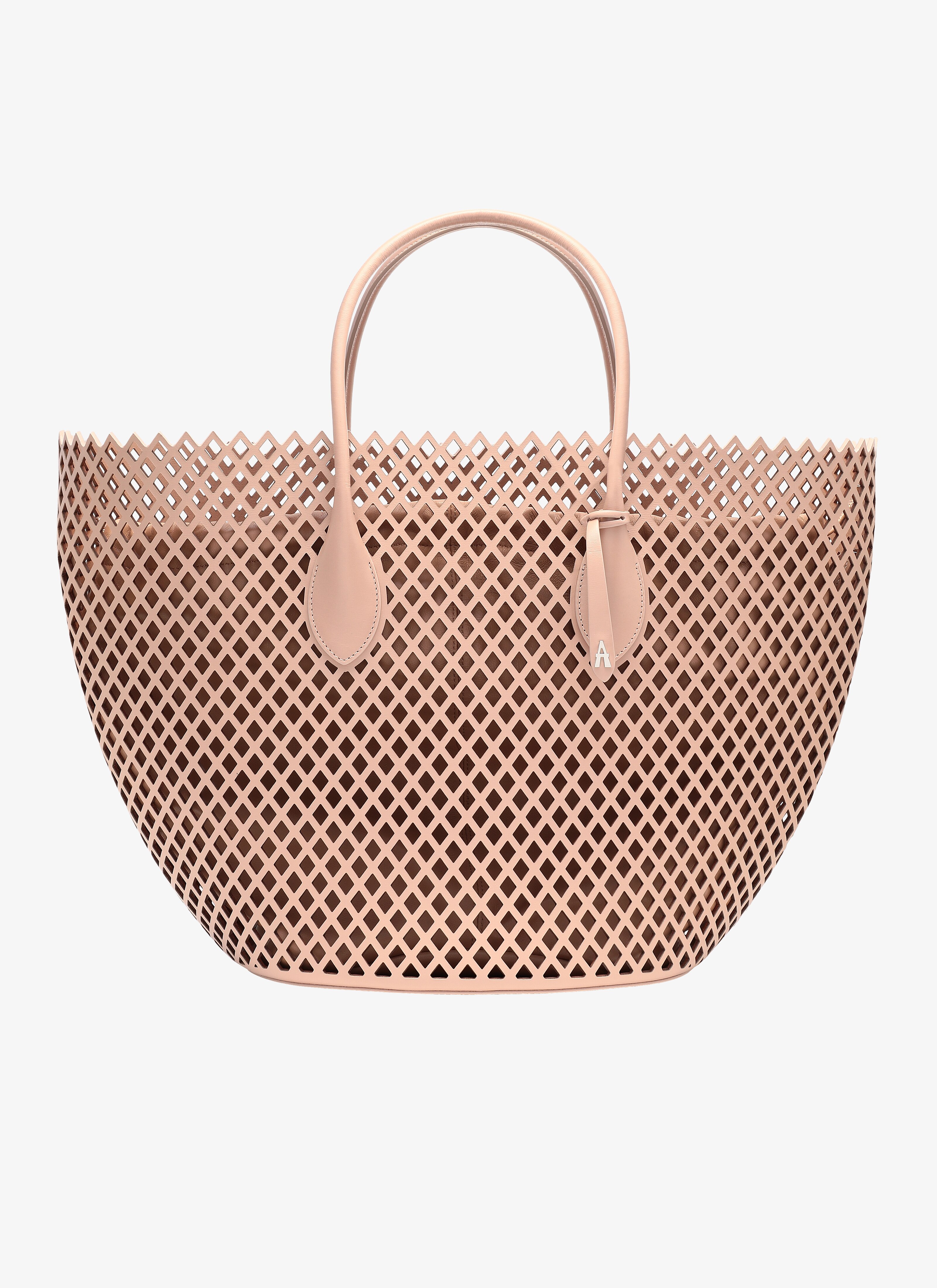 ALAÏA SANDY  LATIFA MEDIUM CUIR LUX LOSANGE SAND