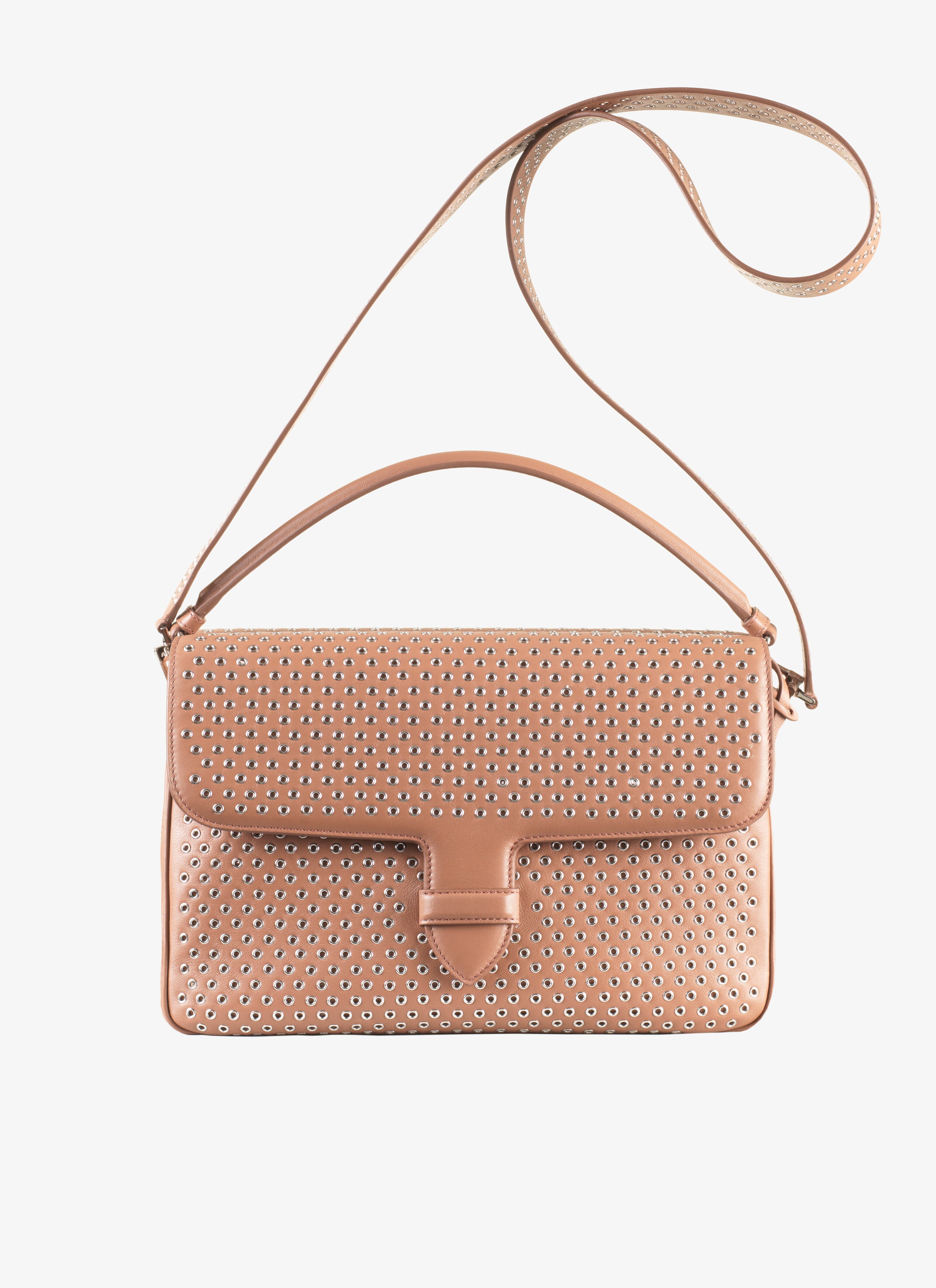 ALAÏA BEIGE BETTINA 27 HANDBAG