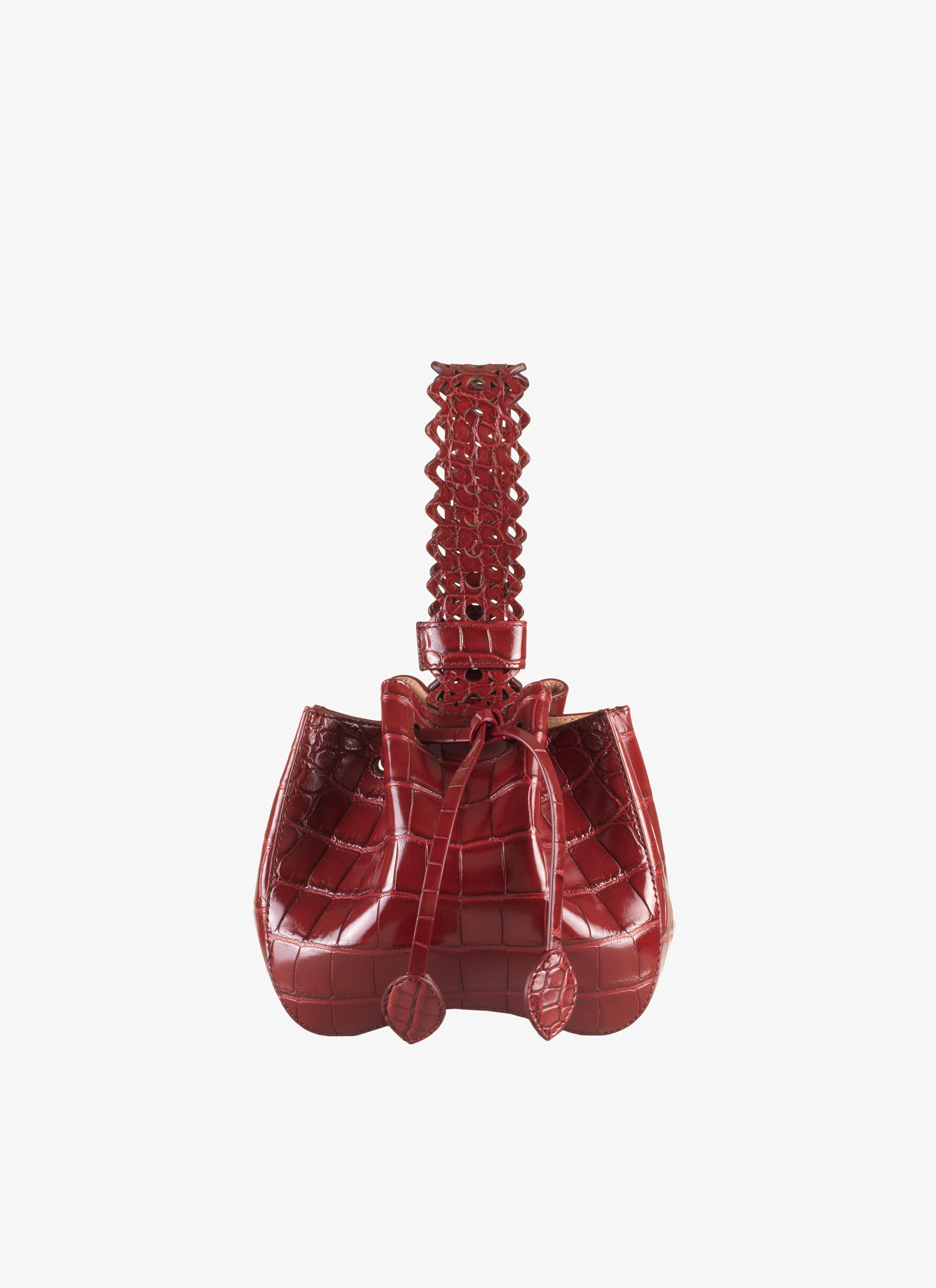 ALAÏA BURGUNDY  ROSEMARIE MINI ALLIGATOR MIL.VIENNE STRA BORDEAUX