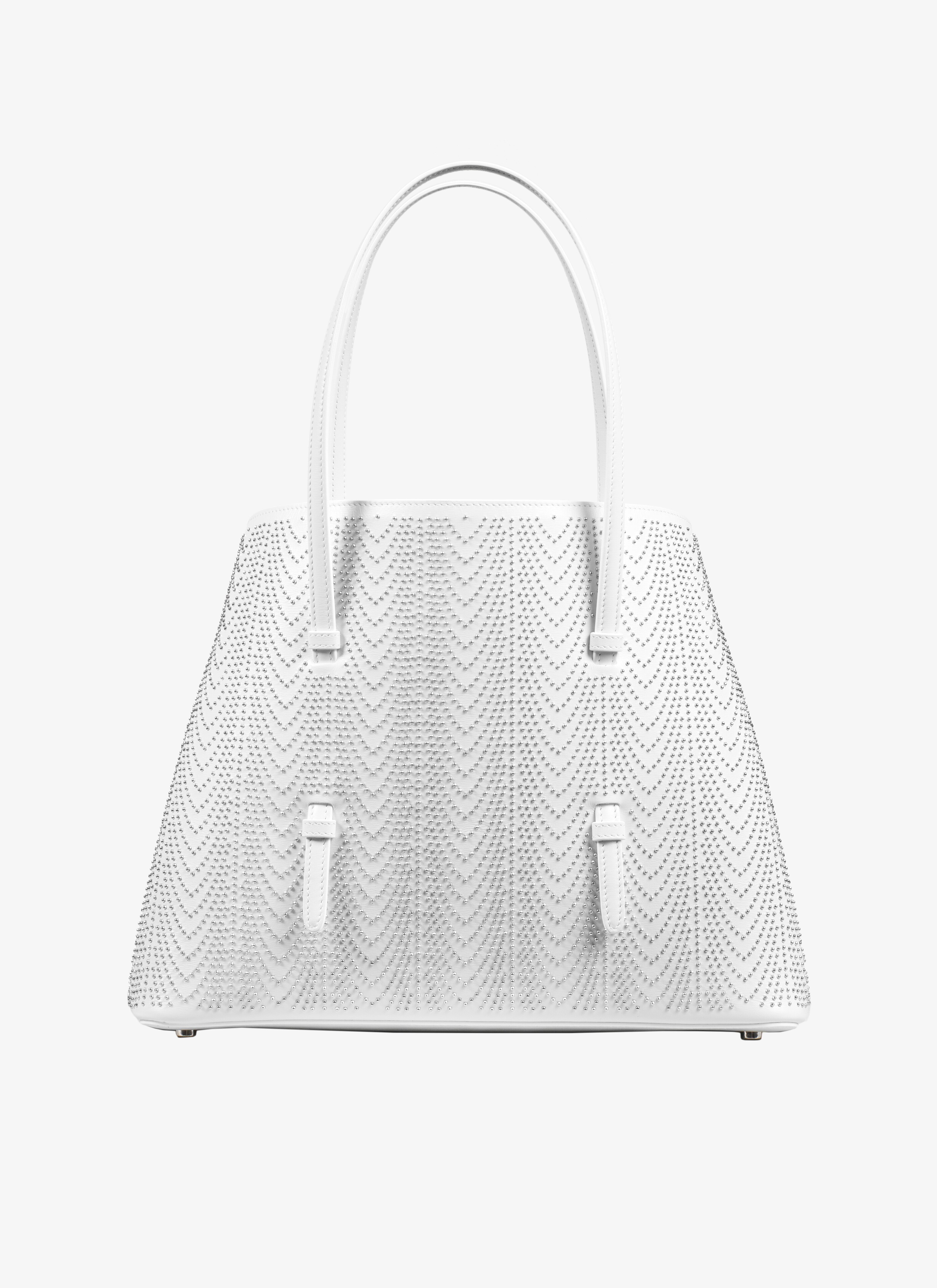 ALAÏA MINA MEDIUM CUIR LUX CASCADE OPTICAL WHITE | トートバッグ 