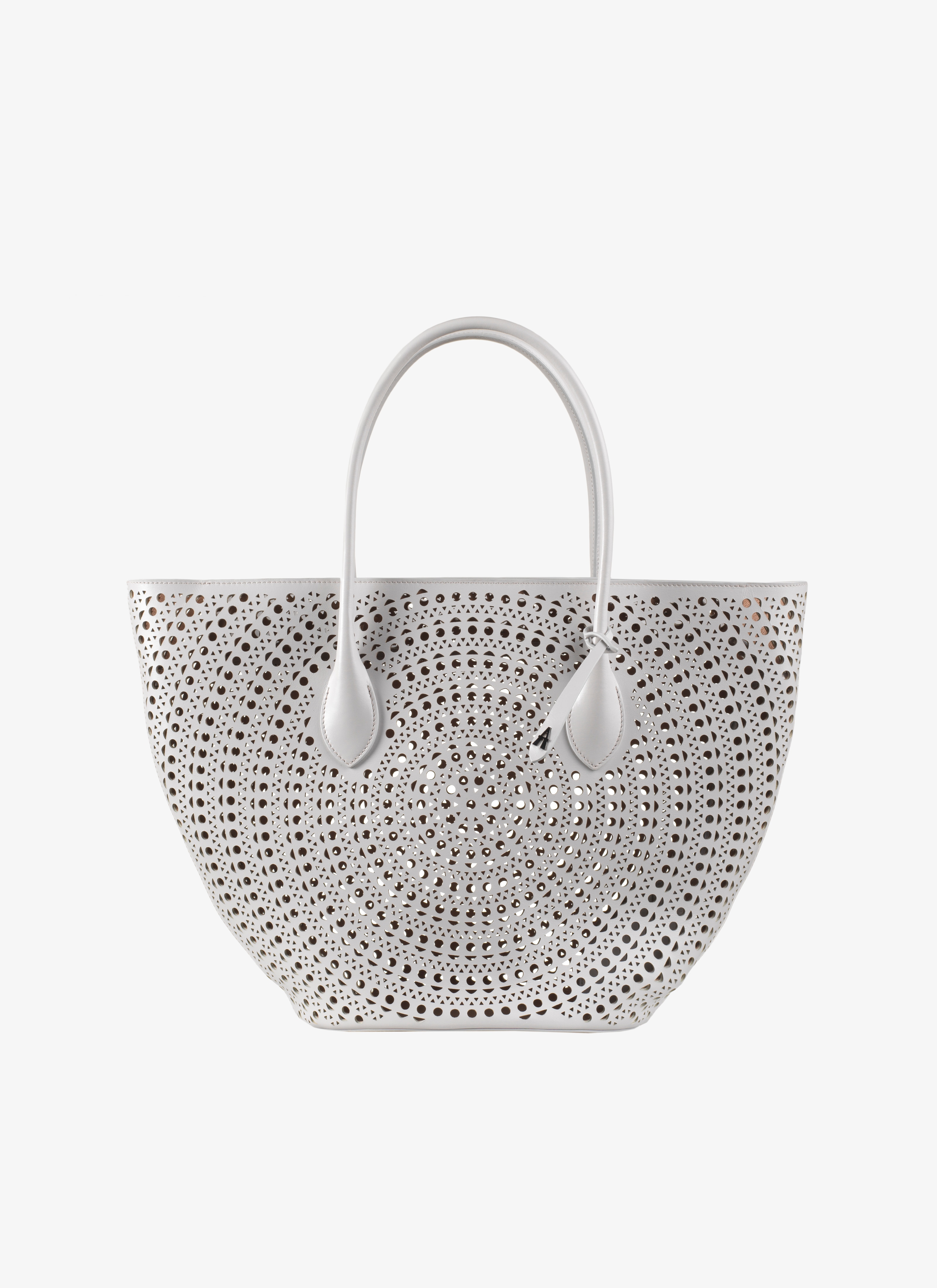 ALAÏA LIGHT GRAY LATIFA 20 HANDBAG