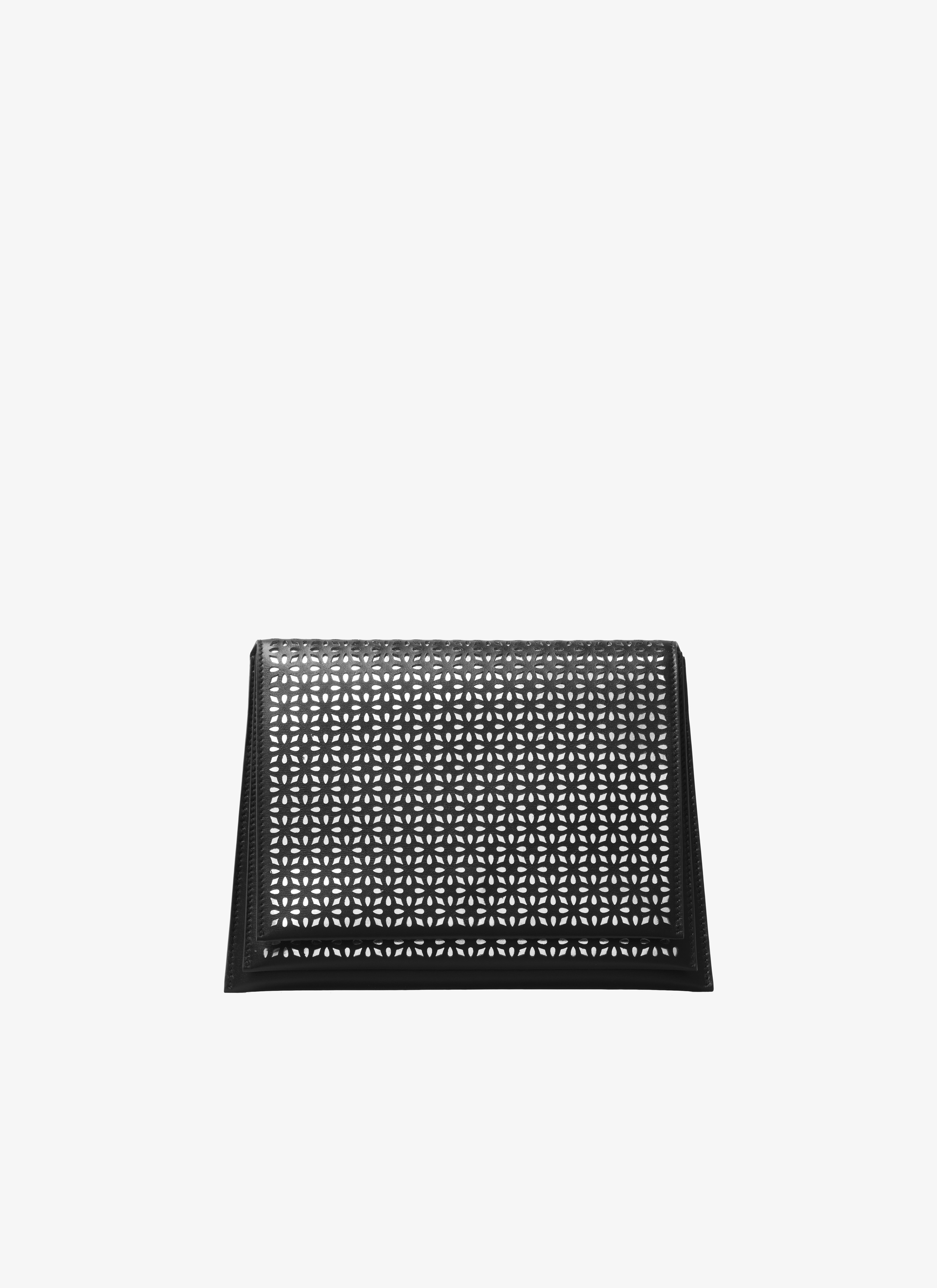 ALAÏA BLACK/SILVER BAG CUIR LUX P.FLEUR + CM BLACK/SILVER