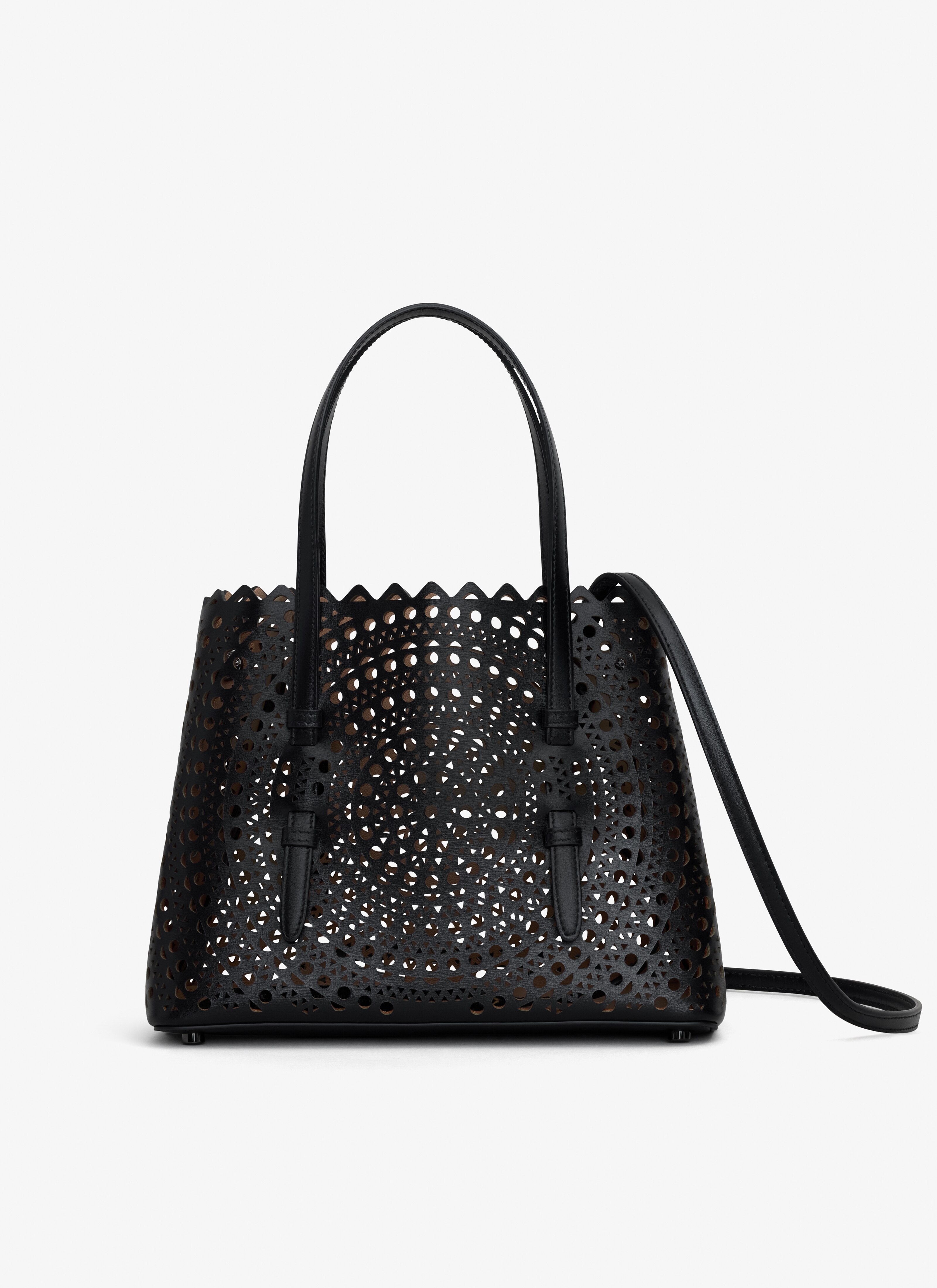 ALAÏA BLACK MINA 25 BAG IN VIENNE CALFSKIN