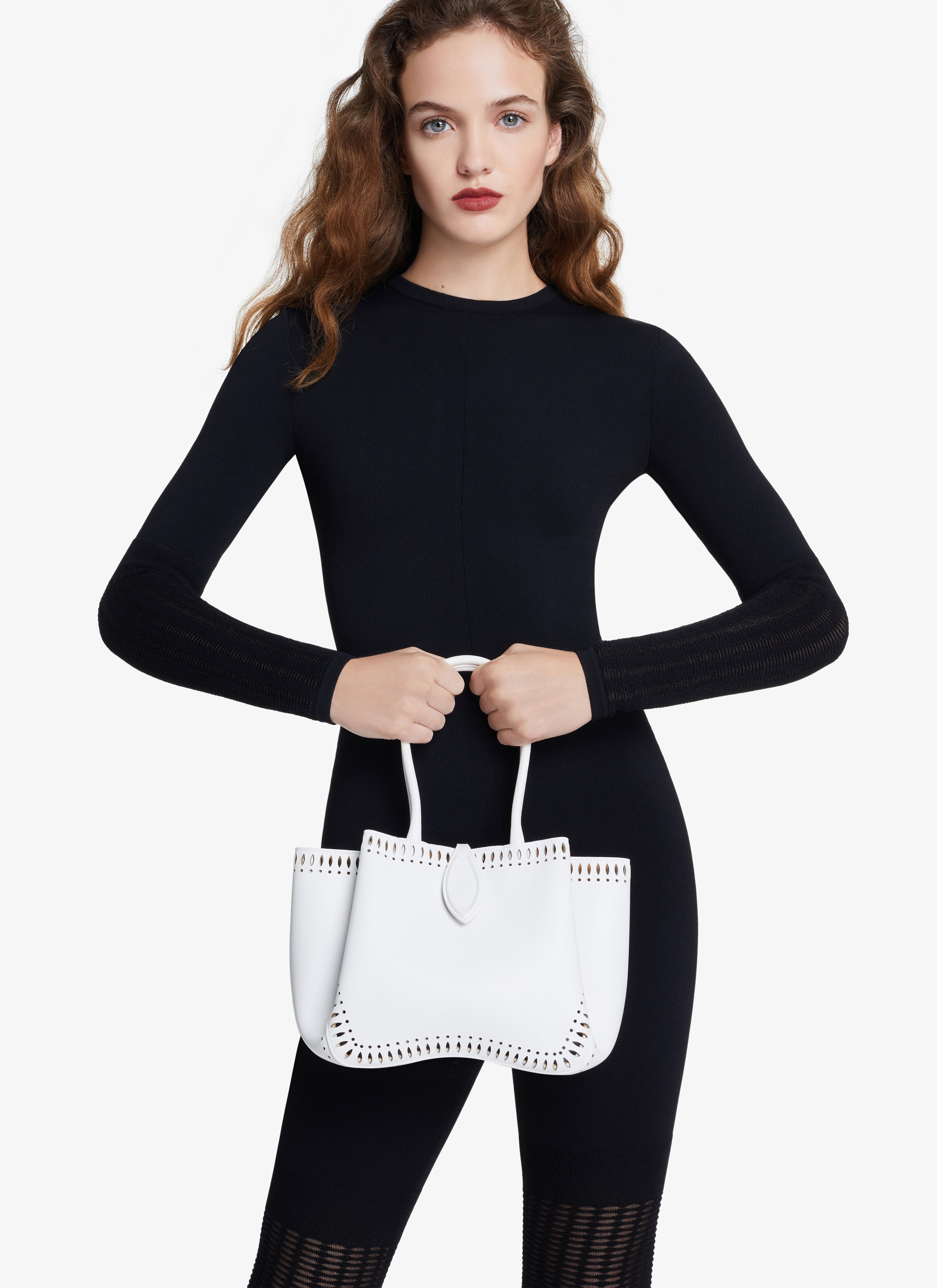 ALAÏA OPTIC WHITE HANDBAGS