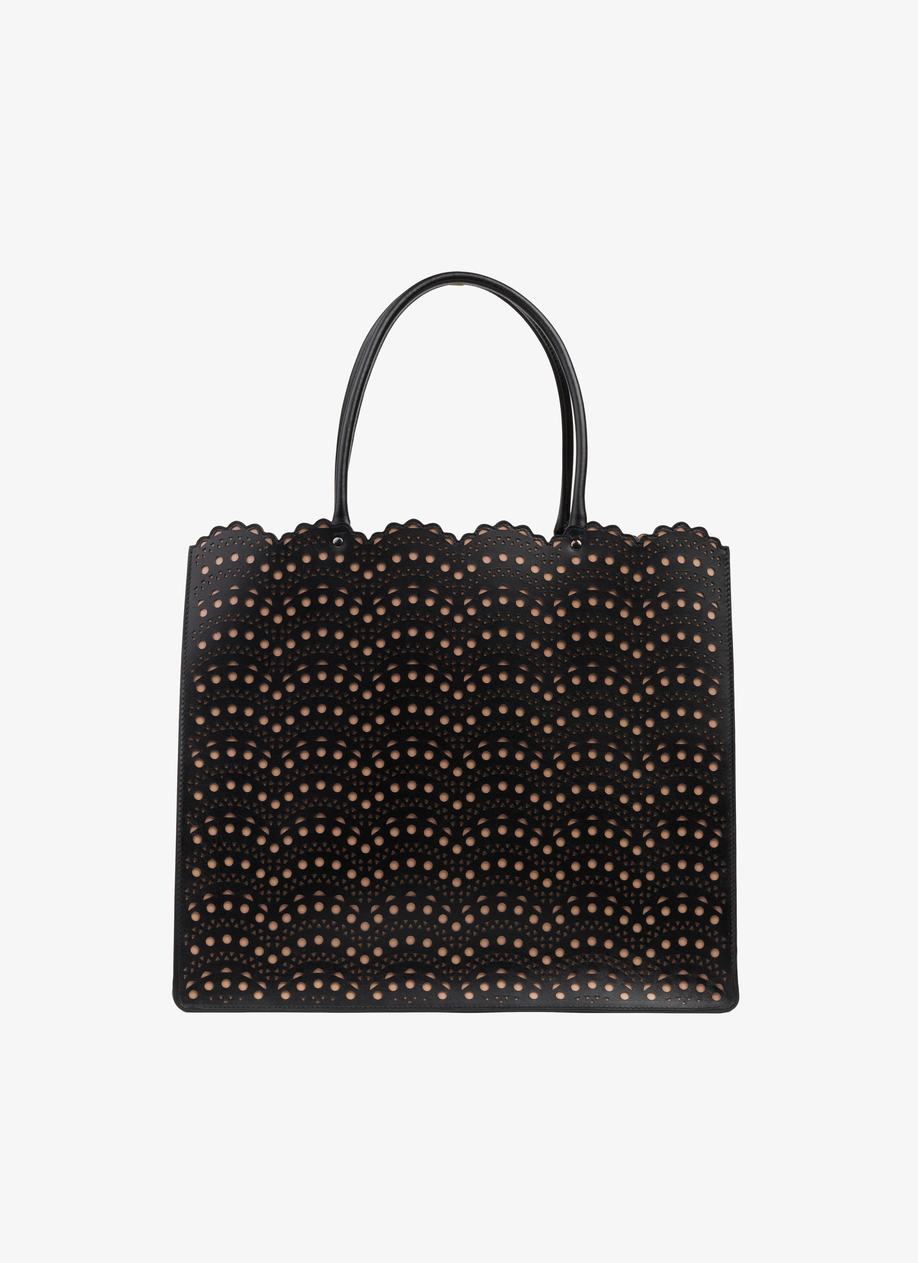 ALAÏA BLACK GARANCE 36 TOTE BAG