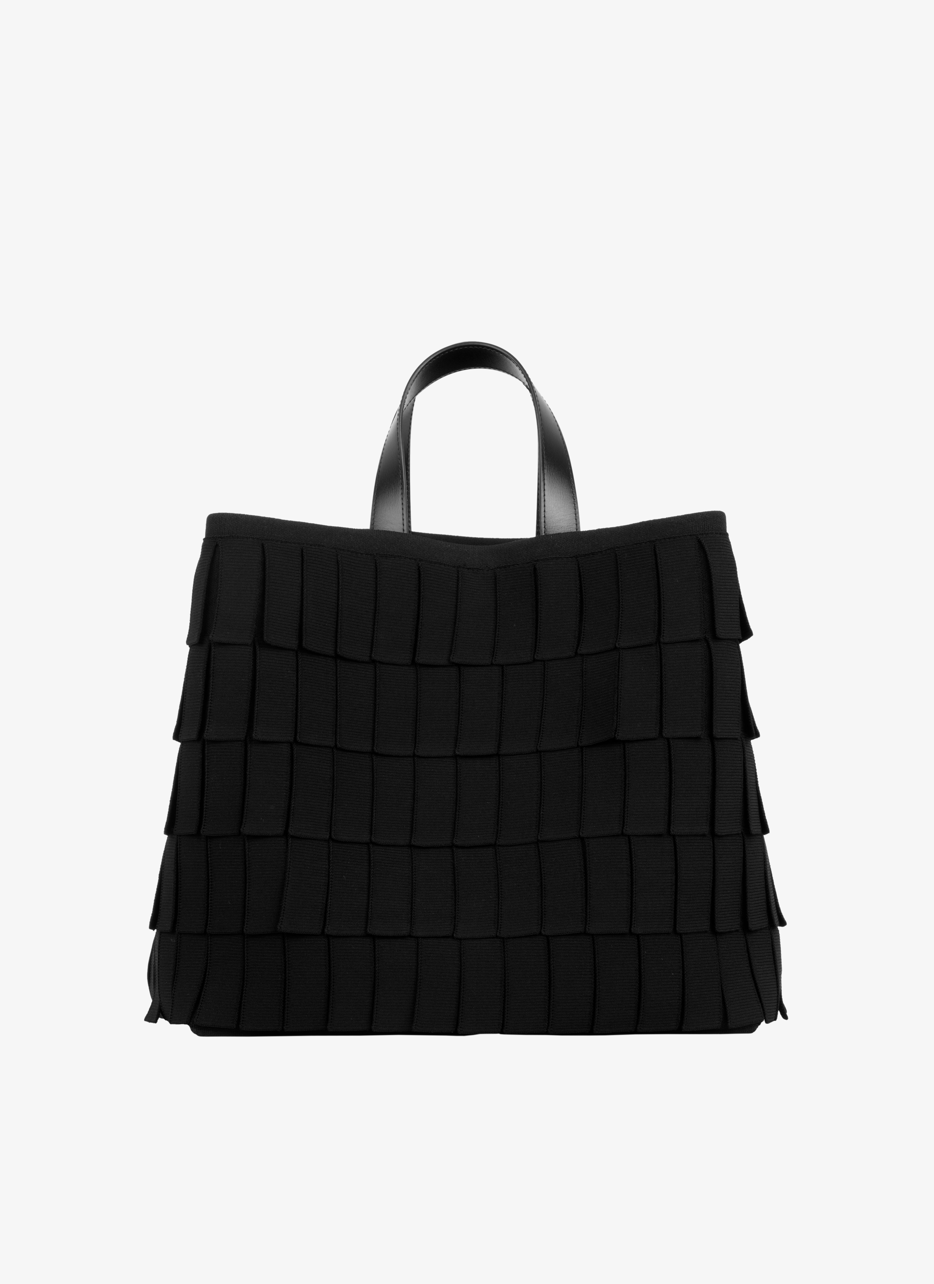 ALAÏA BLACK KNIT TOTE BAG