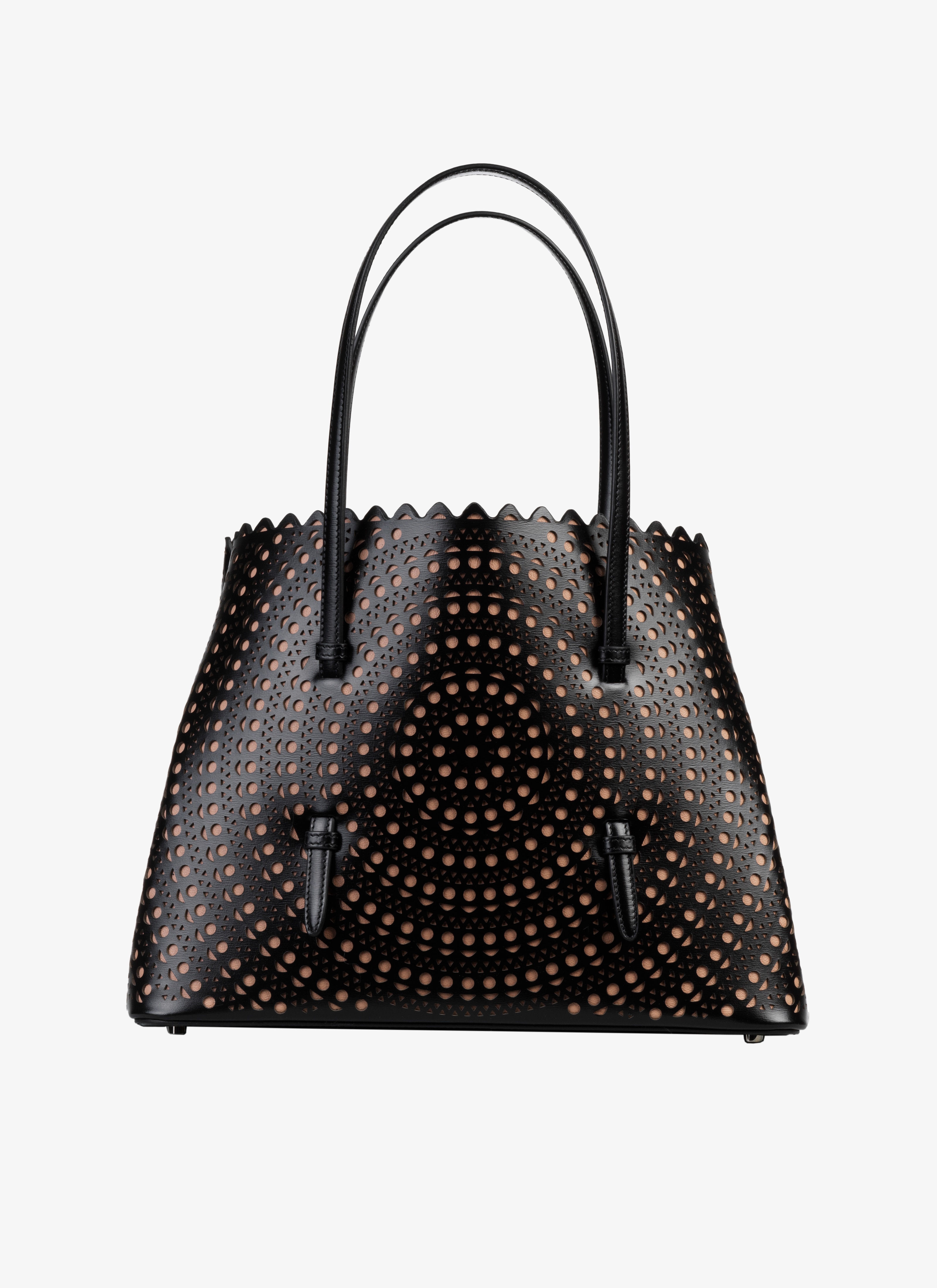 ALAÏA BLACK/SAND MINA 32 CABAS BAG

