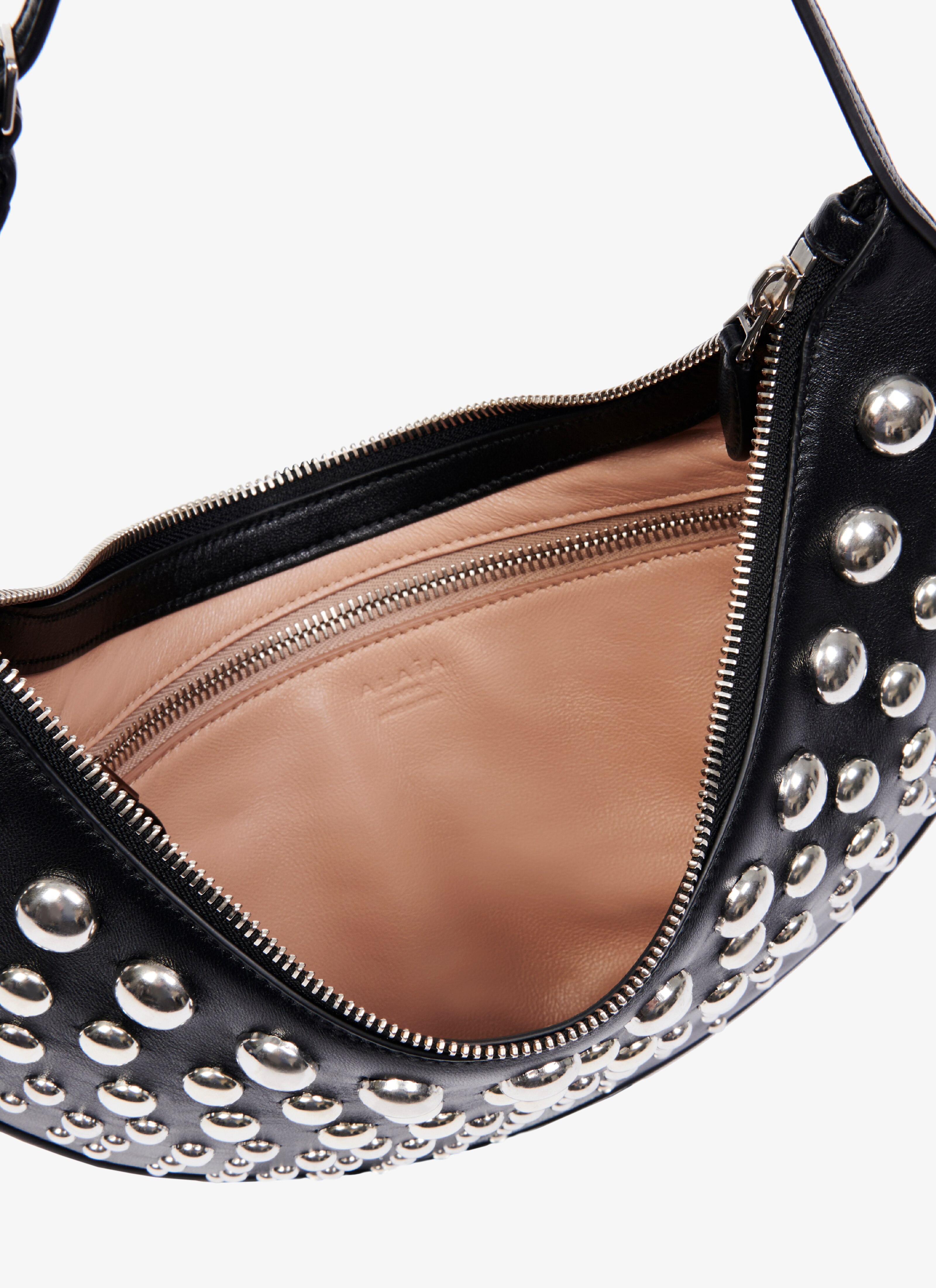 ALAÏA BORSA DEMI-LUNE CON BORCHIE   NERO