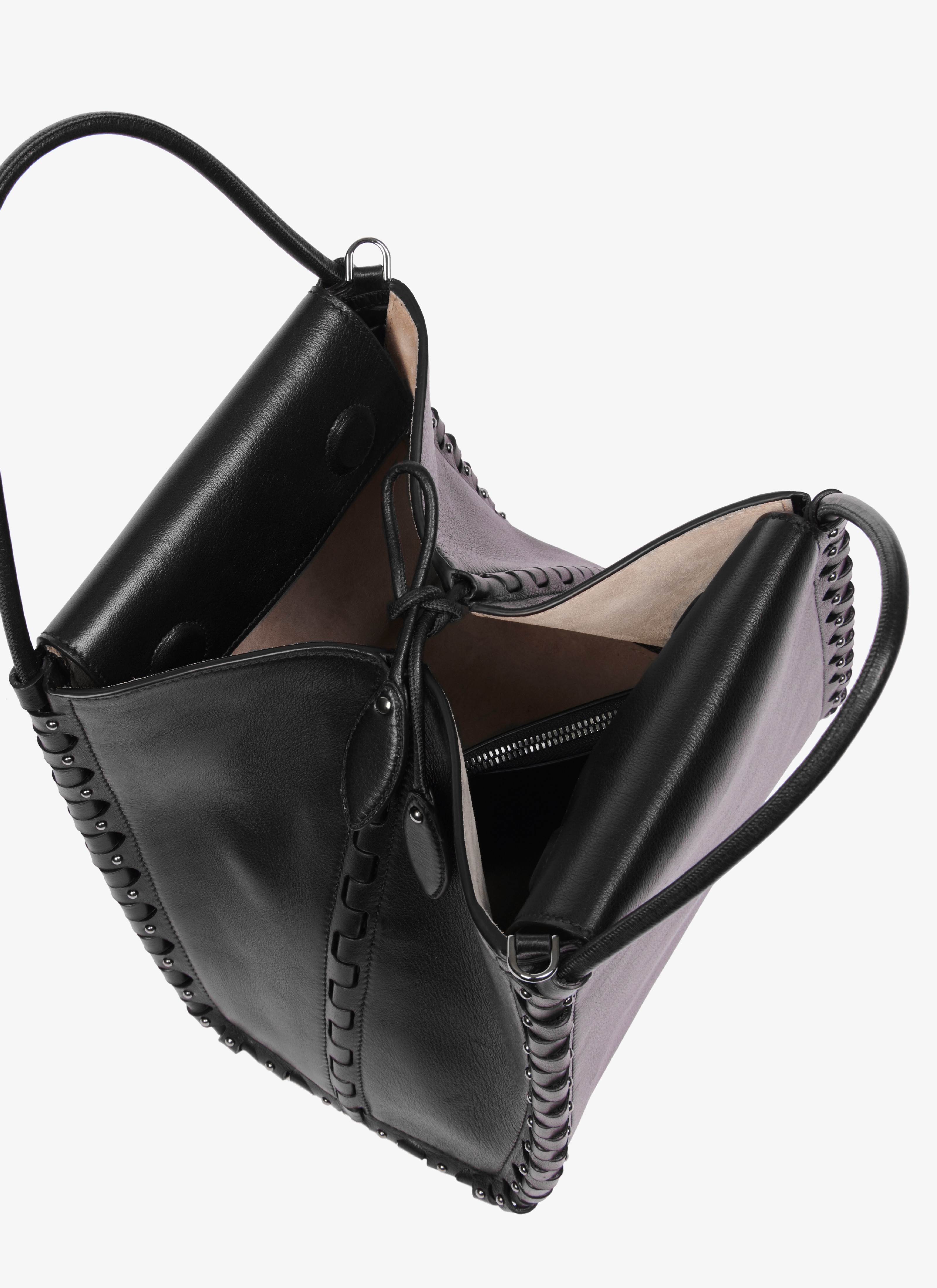 ALAÏA BLACK SMALL HINGE LEATHER BAG