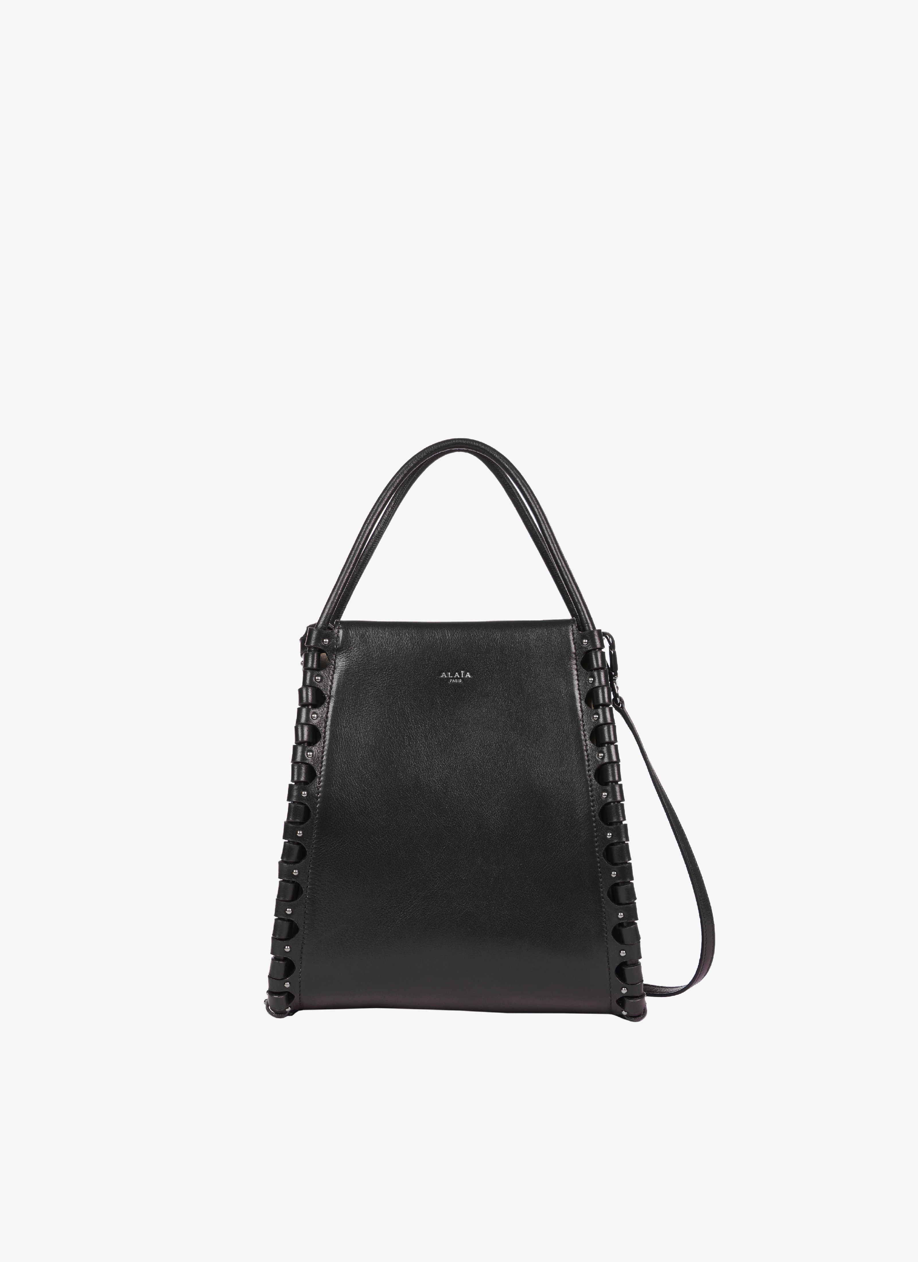 ALAÏA BLACK SMALL HINGE LEATHER BAG