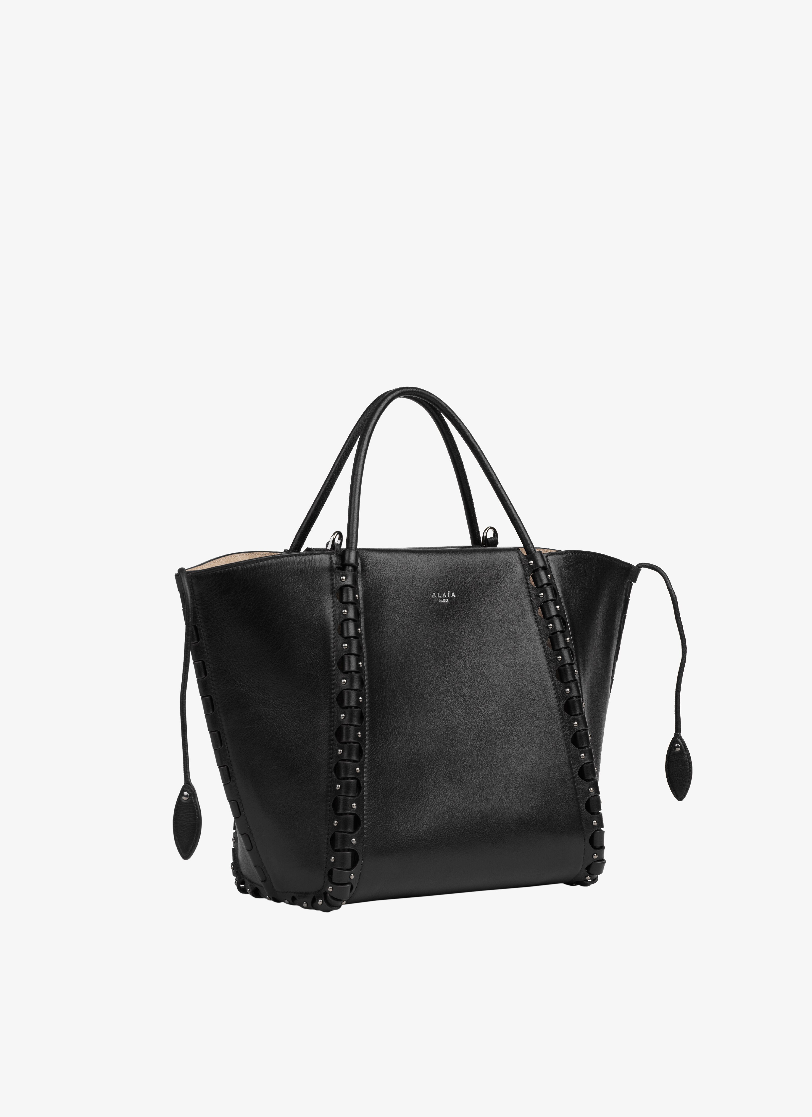 ALAÏA BLACK SMALL HINGE LEATHER BAG