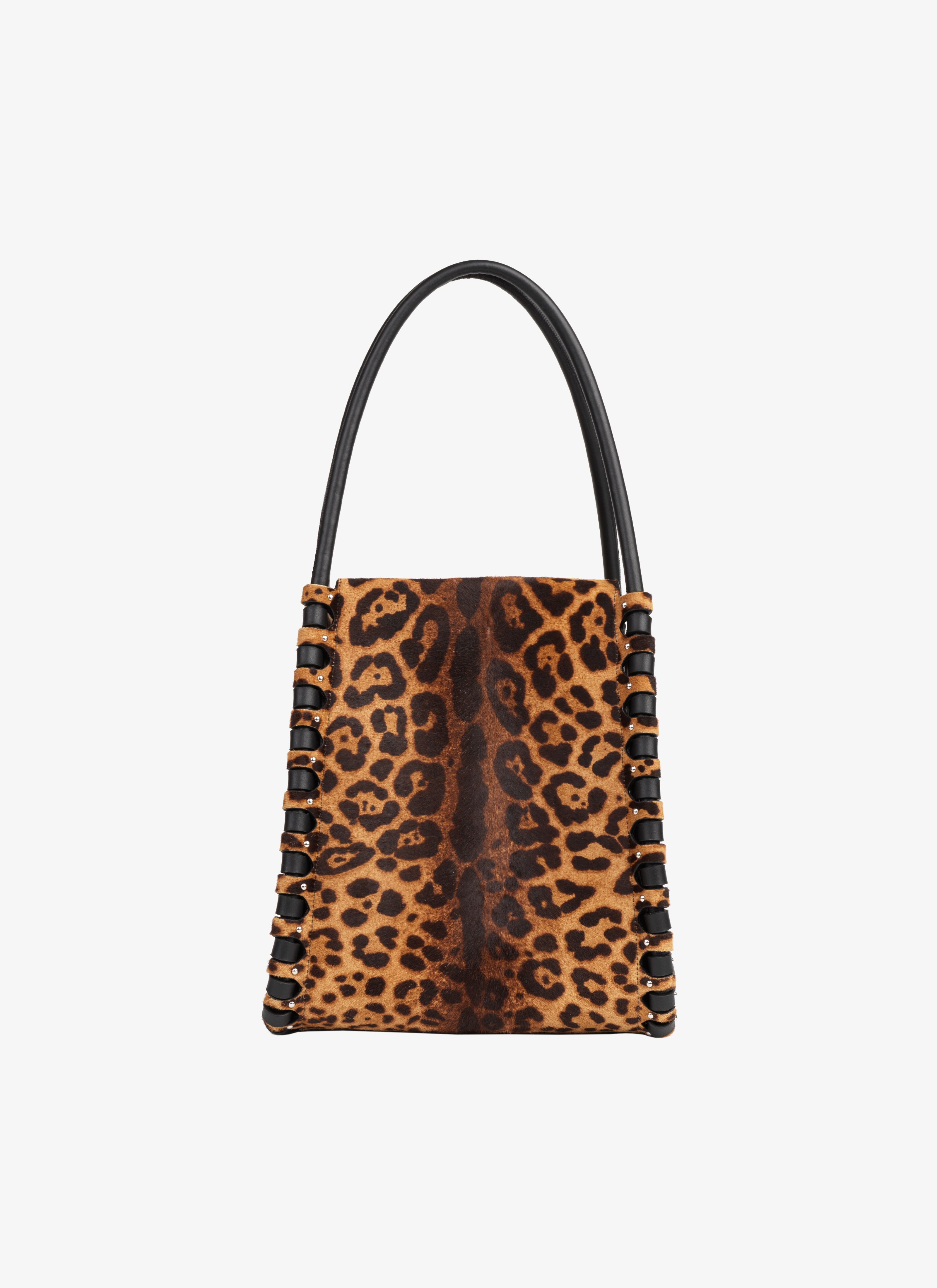 ALAÏA  MEDIUM HINGE LEOPARD PONY BAG