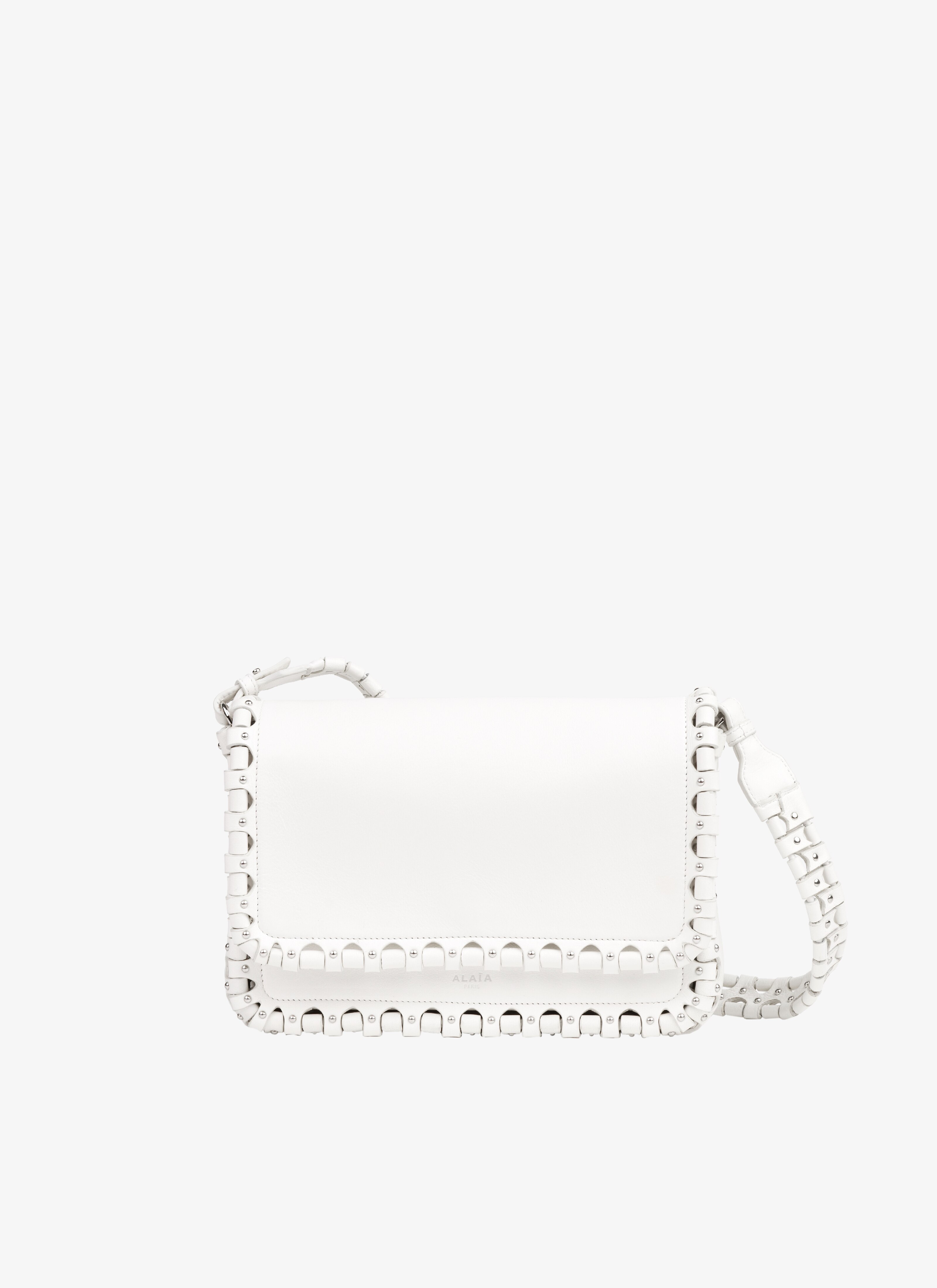 ALAÏA OPTIC WHITE HINGE FLAP BAG 