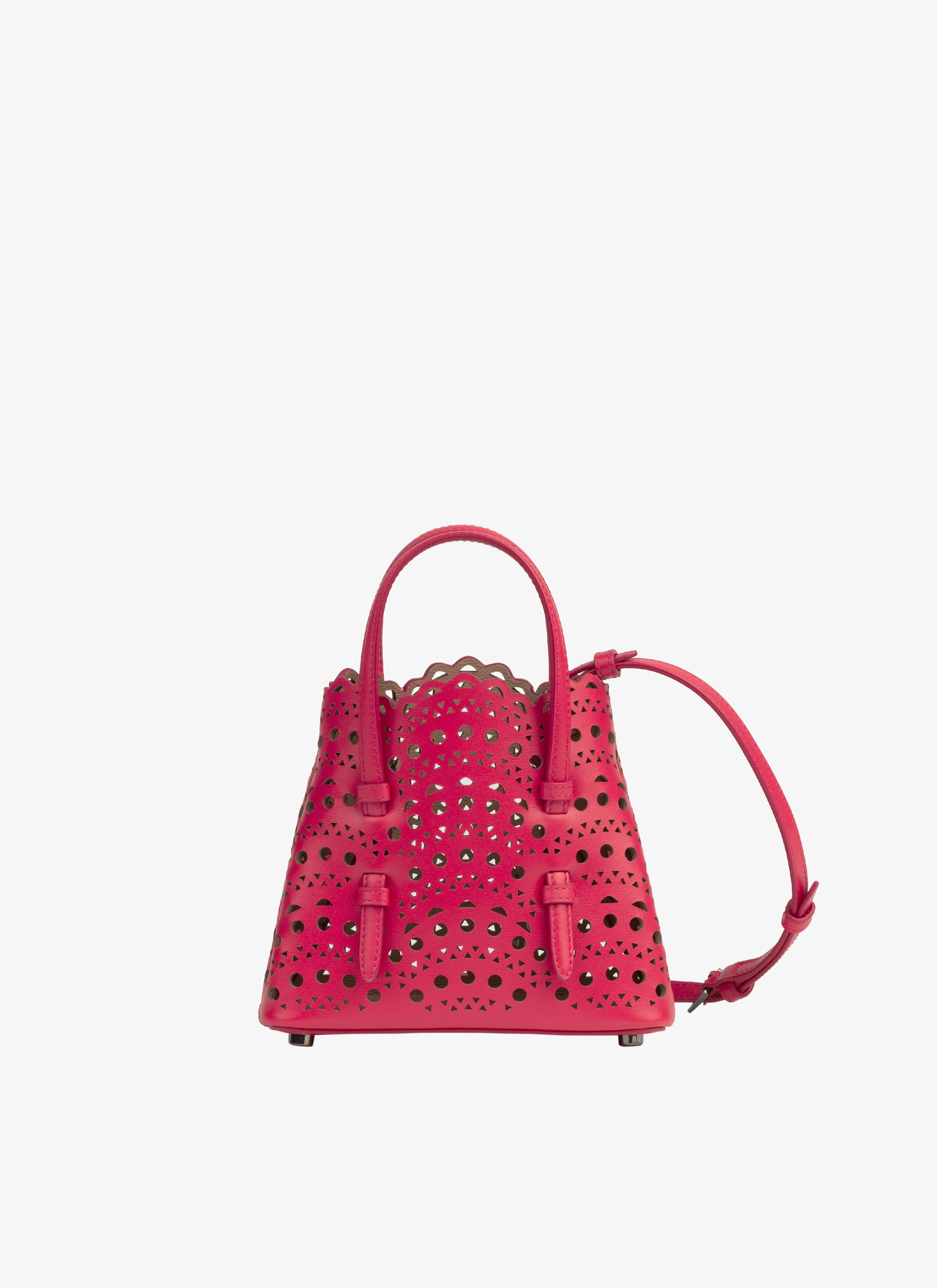 ALAÏA RASPBERRY PINK MINA 16 BAG IN VIENNE WAVE CALFSKIN