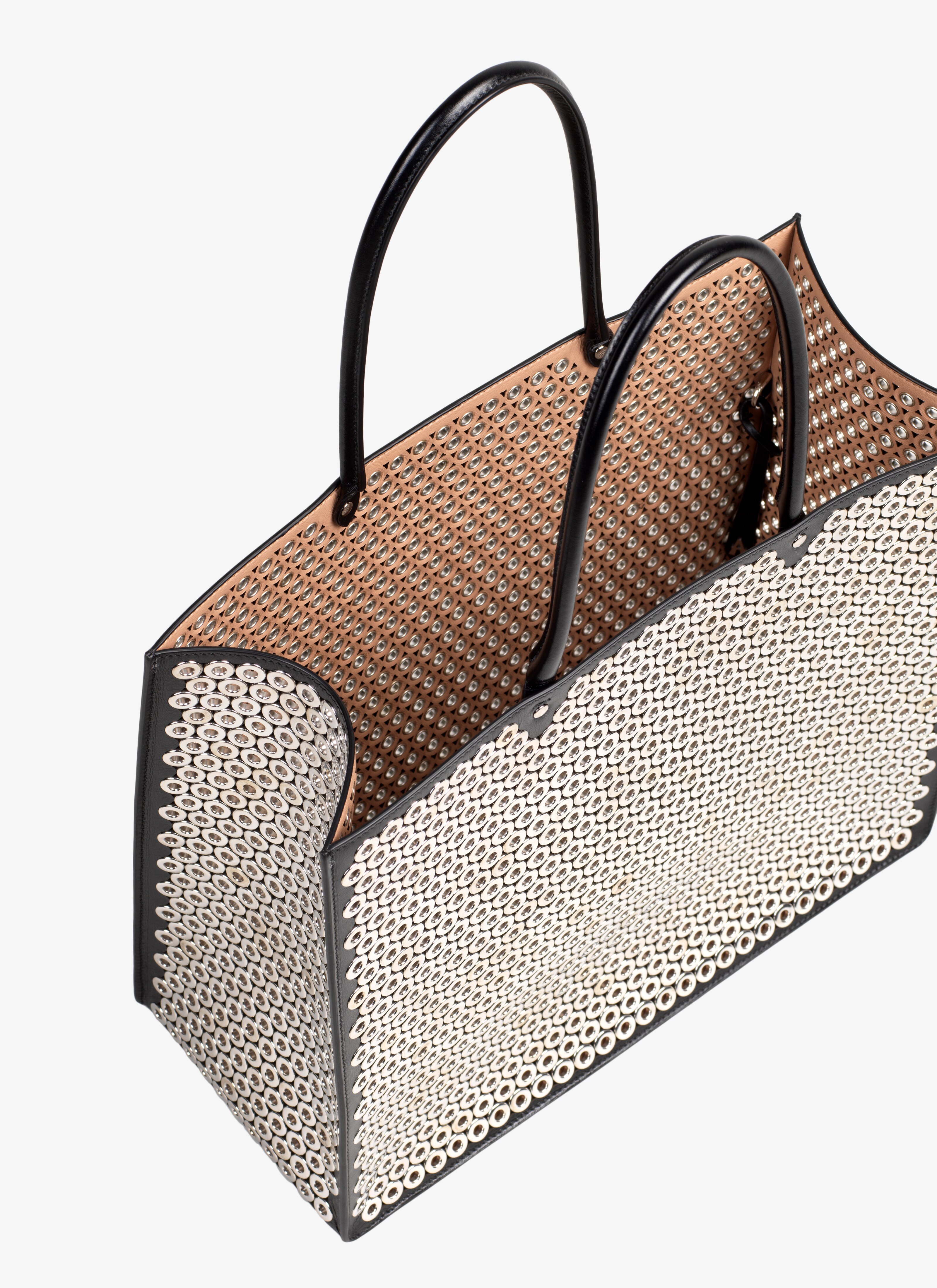 ALAÏA BLACK GARANCE 36 TOTE BAG
