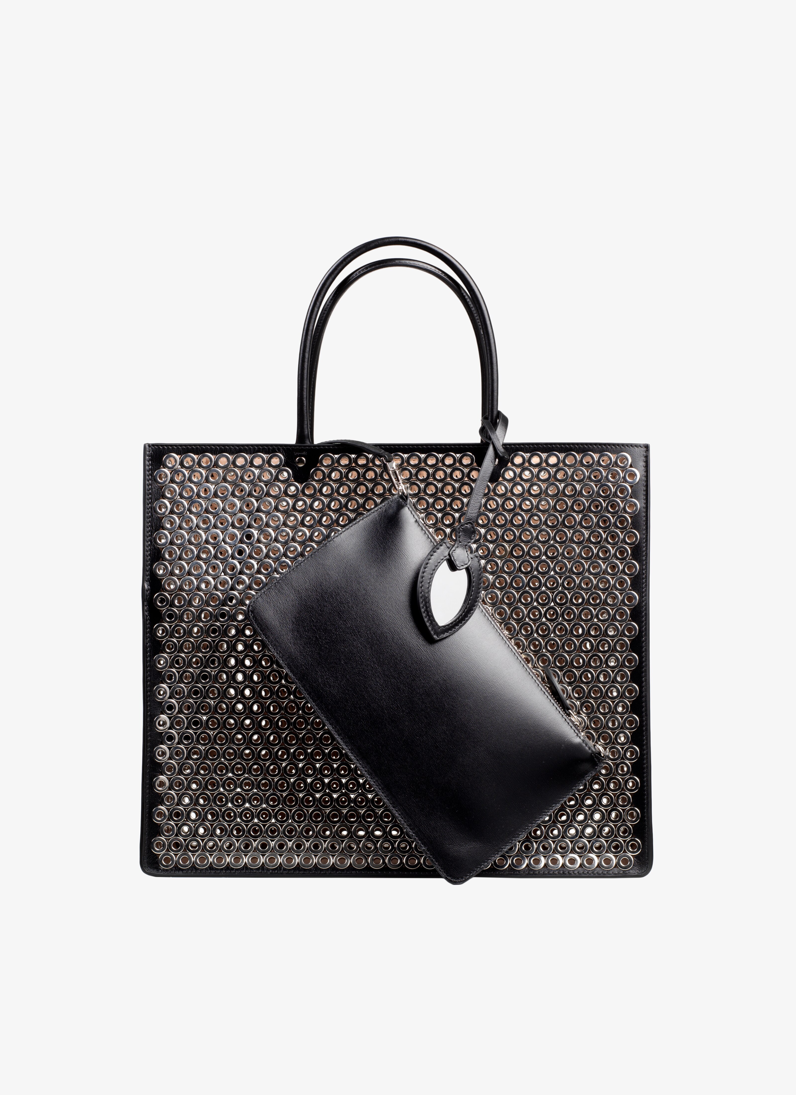 ALAÏA BLACK GARANCE 36 TOTE BAG
