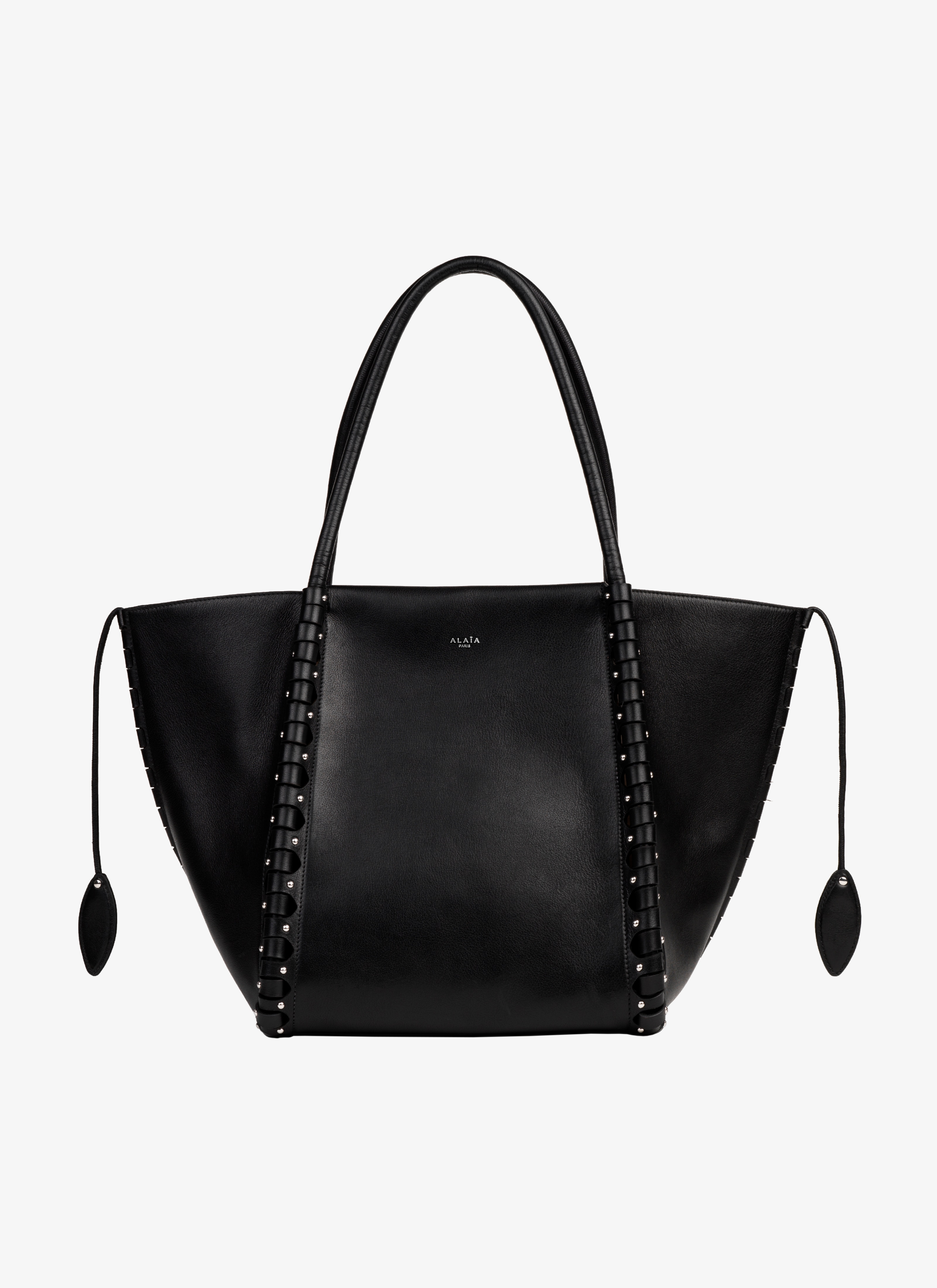 ALAÏA BLACK MEDIUM HINGE LEATHER BAG