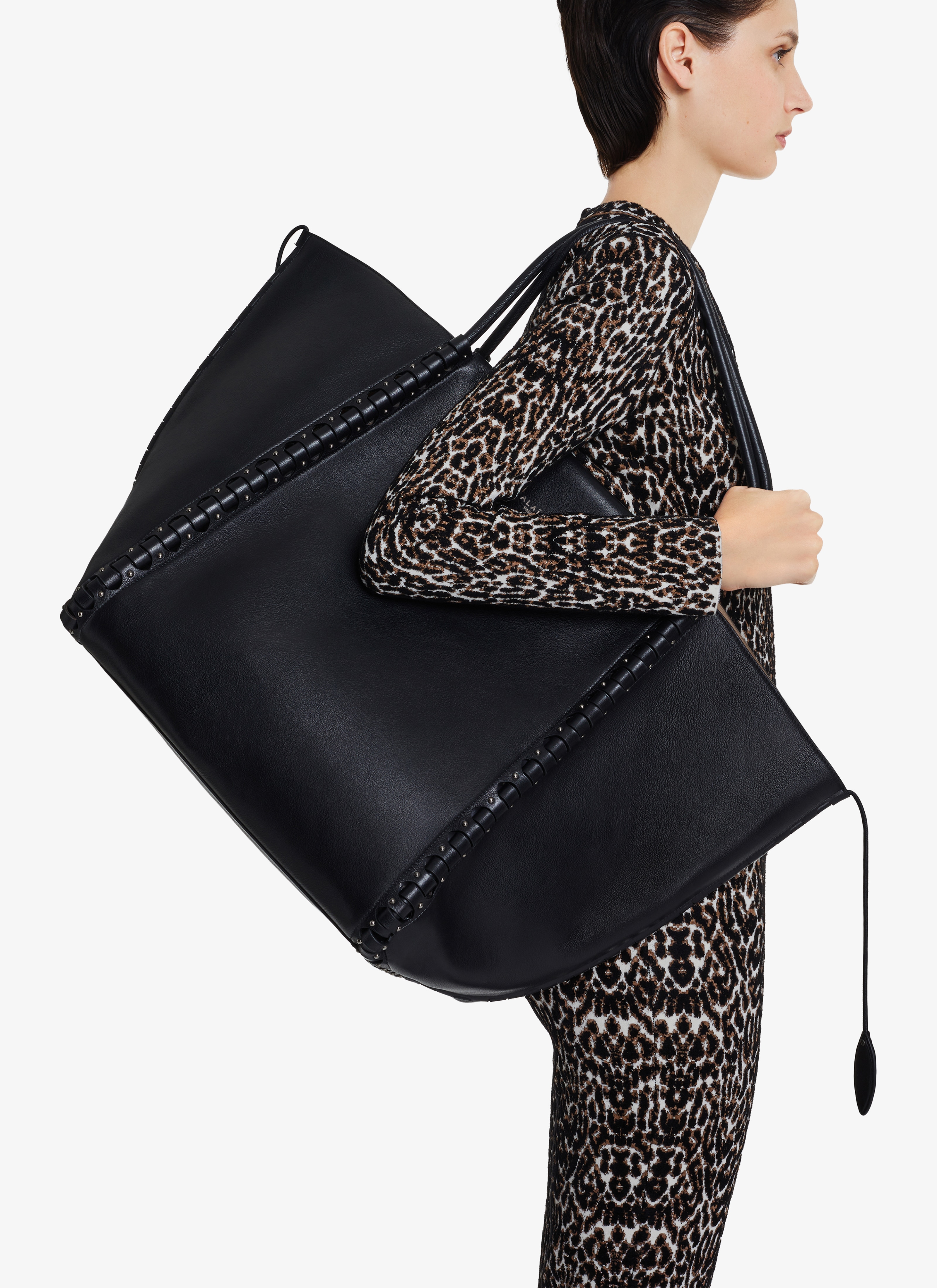 ALAÏA BLACK LARGE HINGE  BAG