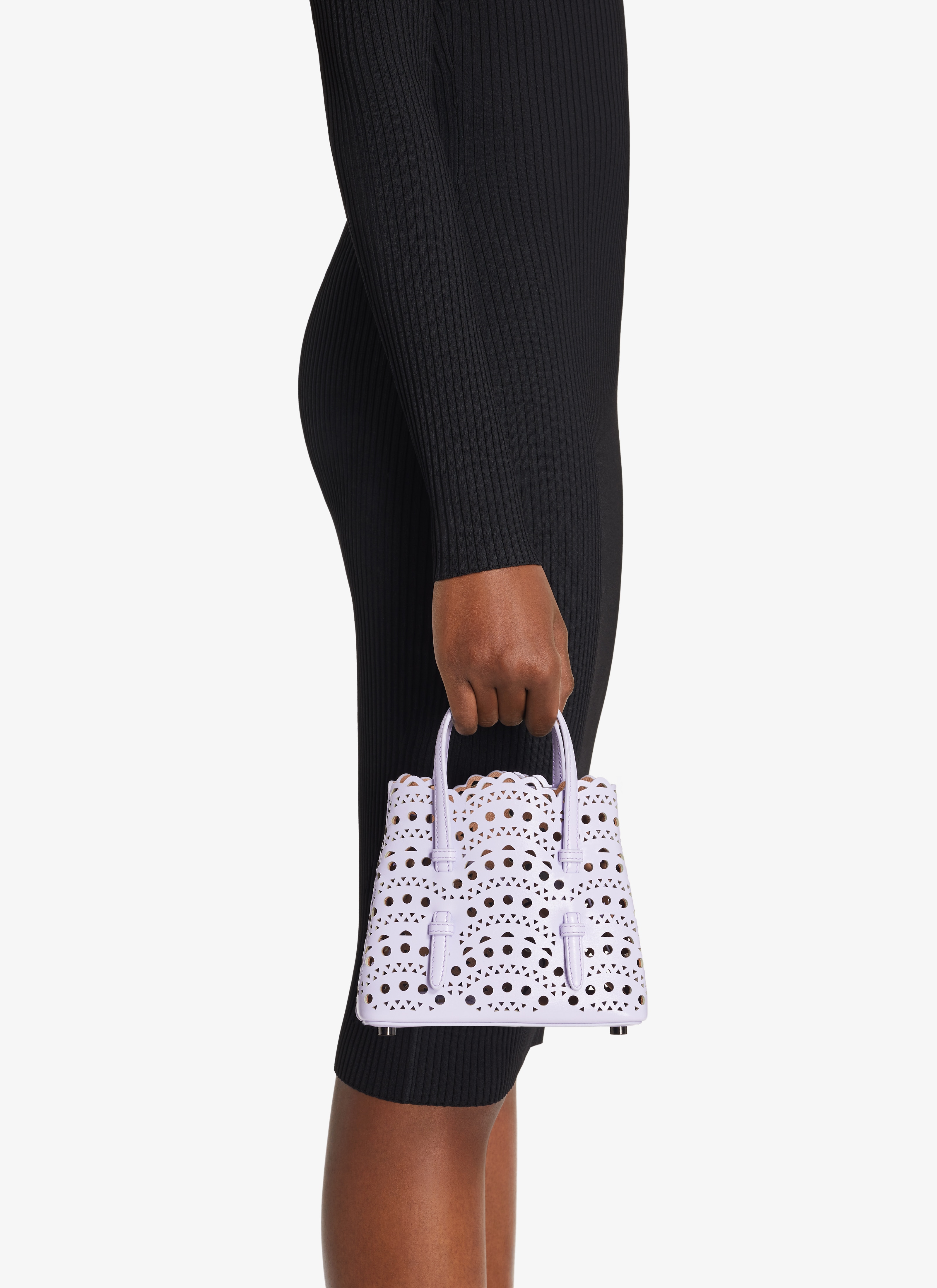 ALAÏA BRIGHT PARME MINA 16 BAG IN VIENNE WAVE CALFSKIN