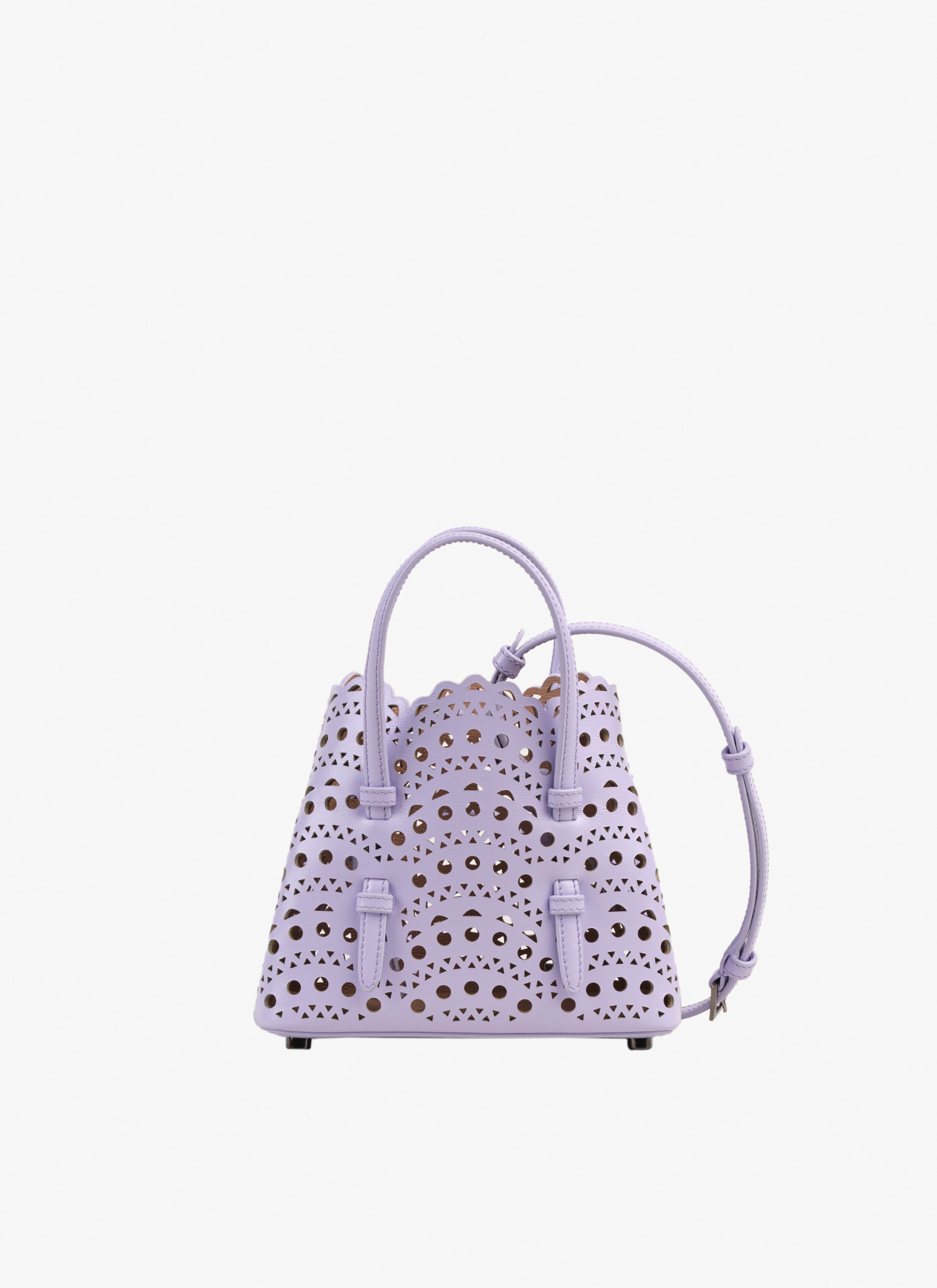 ALAÏA BRIGHT PARME MINA 16 BAG IN VIENNE WAVE CALFSKIN