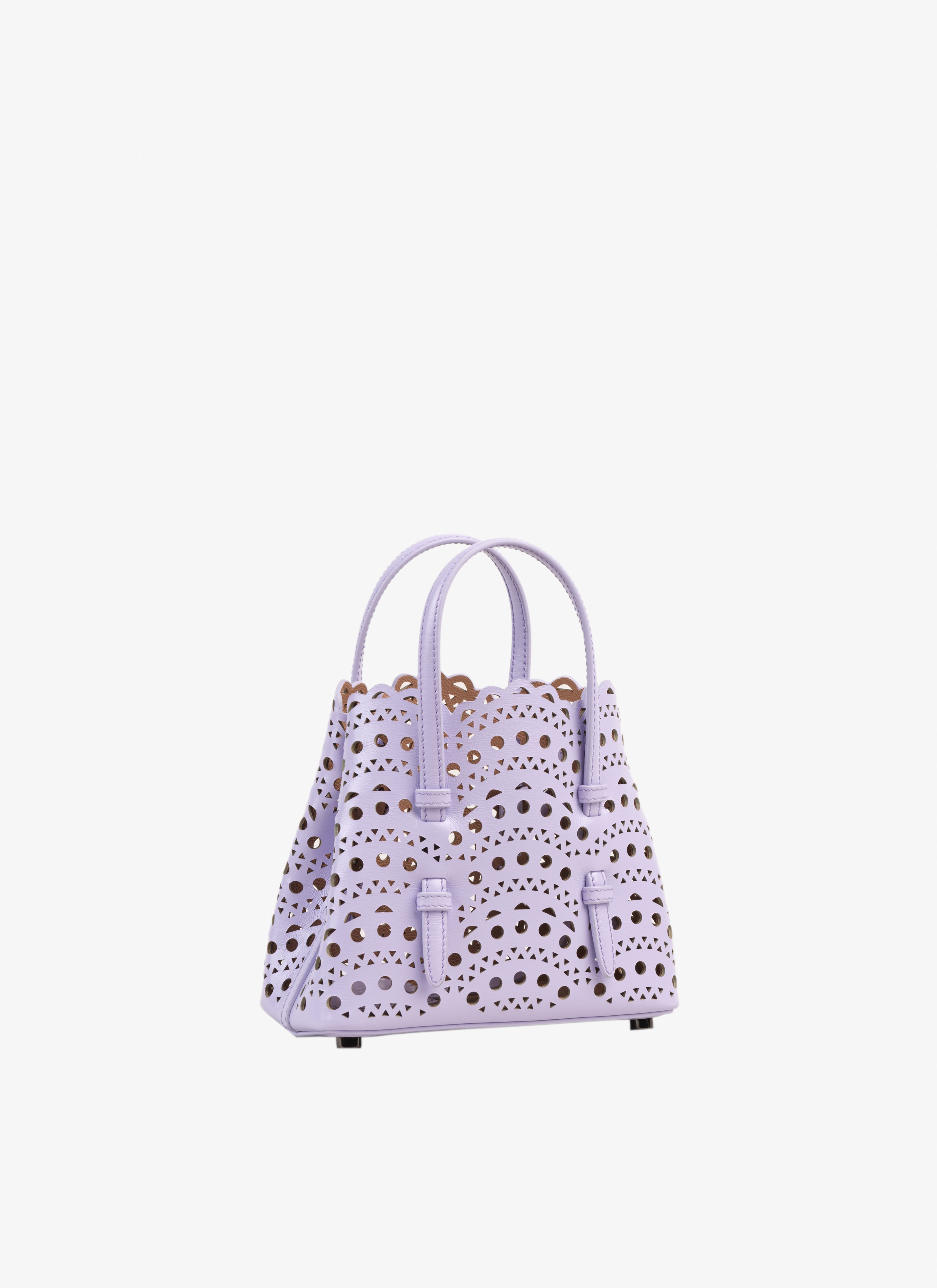 ALAÏA BRIGHT PARME MINA 16 BAG IN VIENNE WAVE CALFSKIN