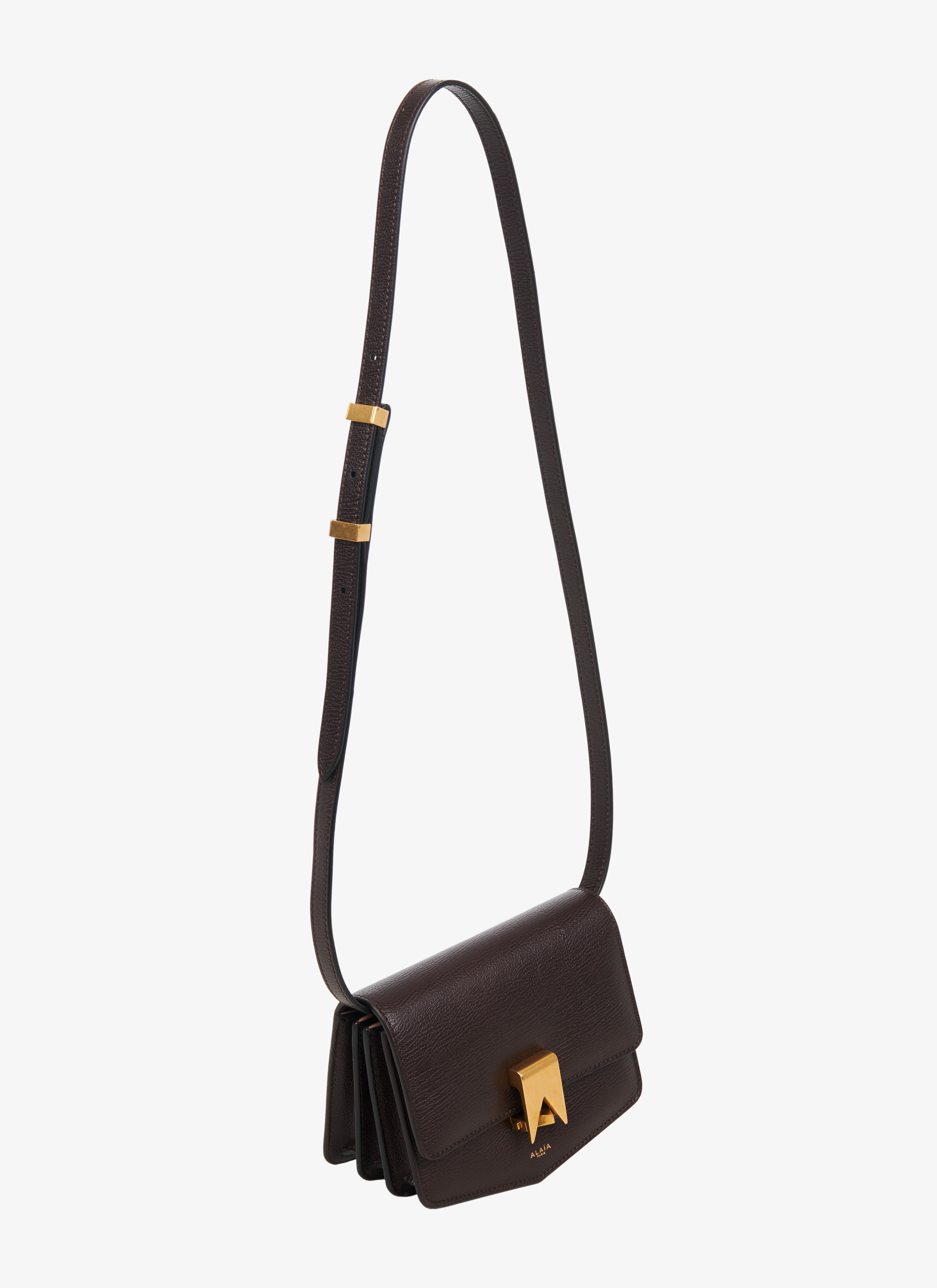 ALAÏA DARK BROWN LE PAPA SMALL BAG IN CALFSKIN