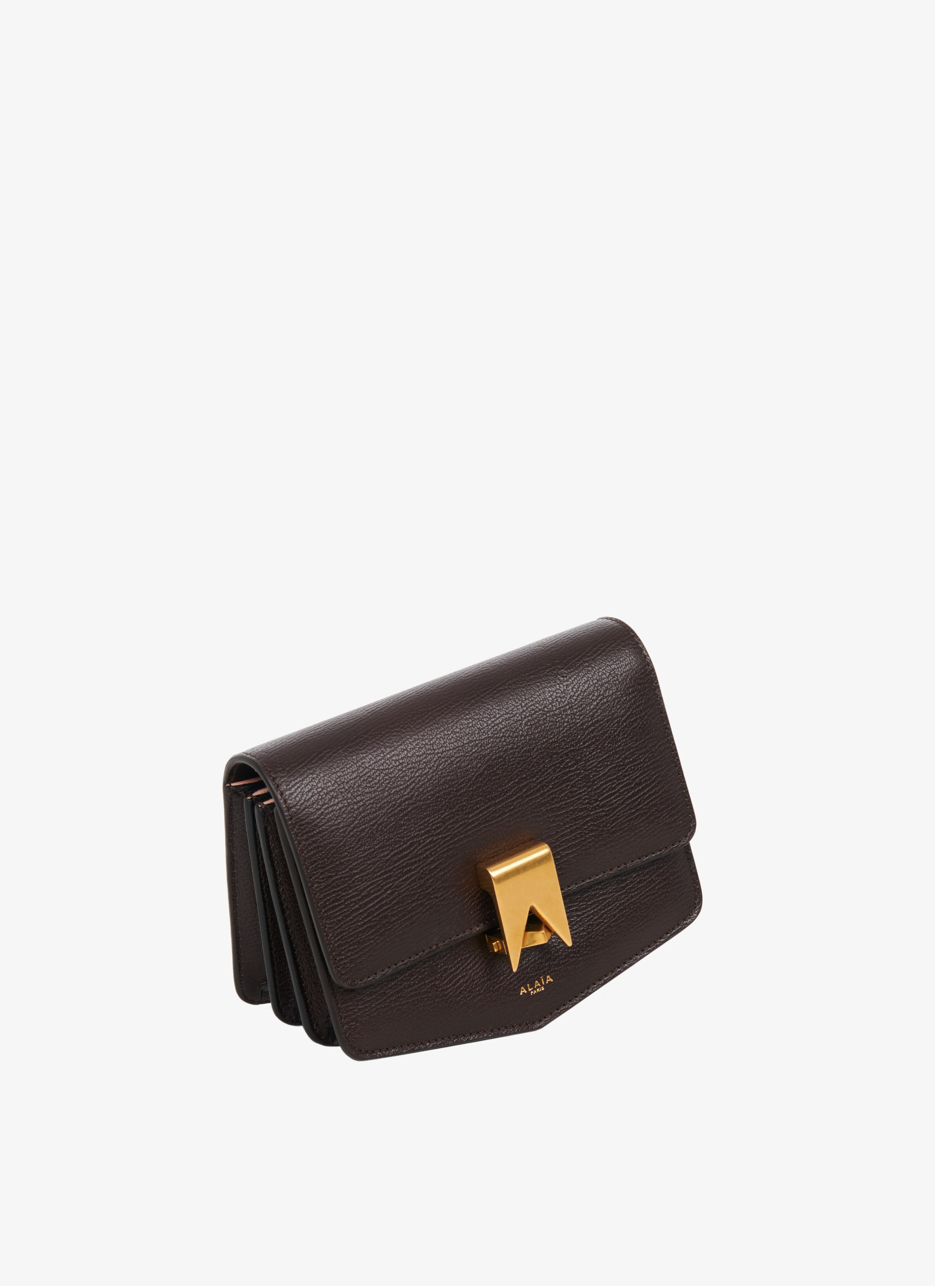 ALAÏA DARK BROWN LE PAPA SMALL BAG IN CALFSKIN