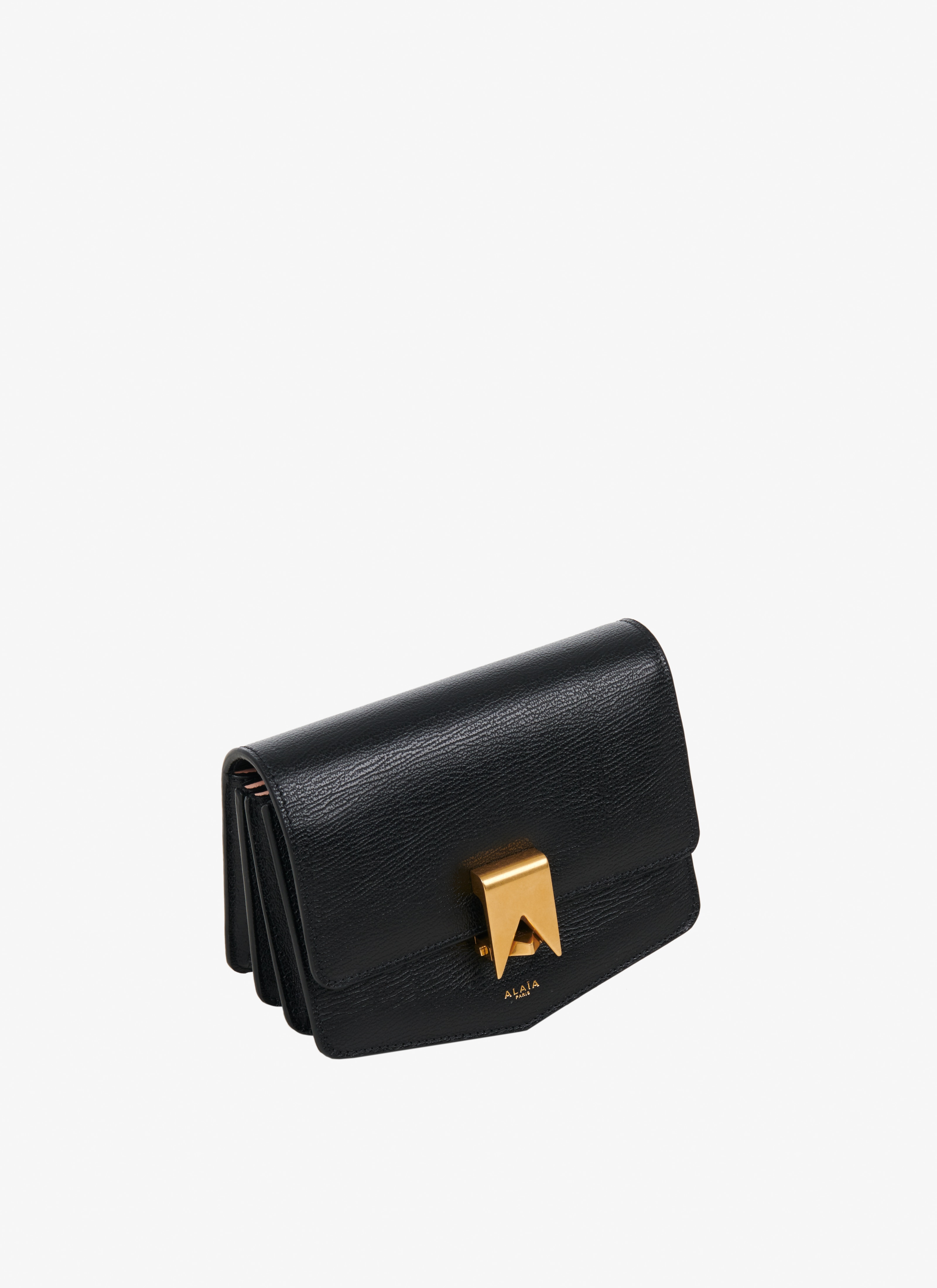 ALAÏA BLACK LE PAPA SMALL BAG IN CALFSKIN