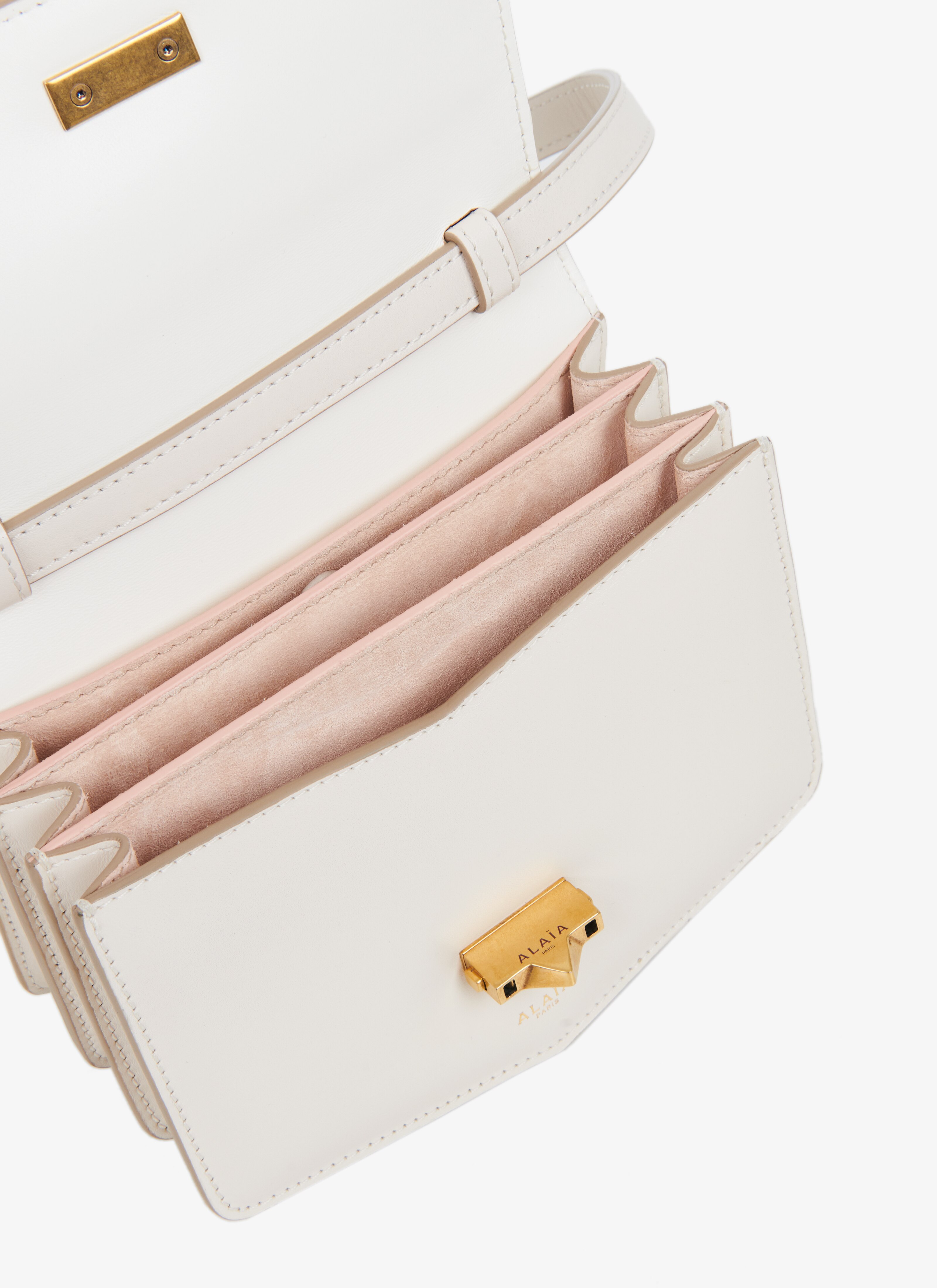 ALAÏA IVORY LE PAPA SMALL BAG IN CALFSKIN