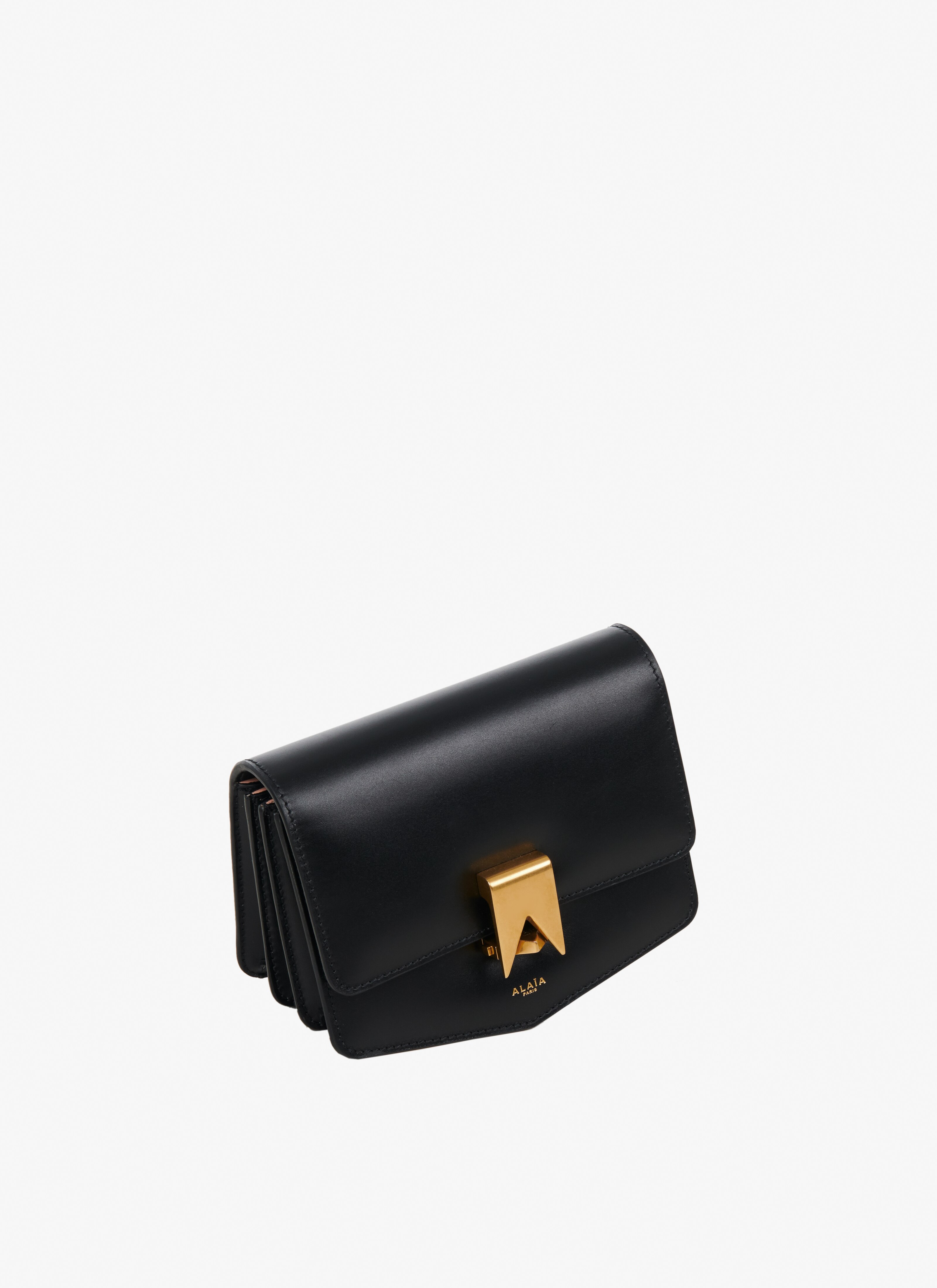 ALAÏA BLACK LE PAPA SMALL BAG IN CALFSKIN