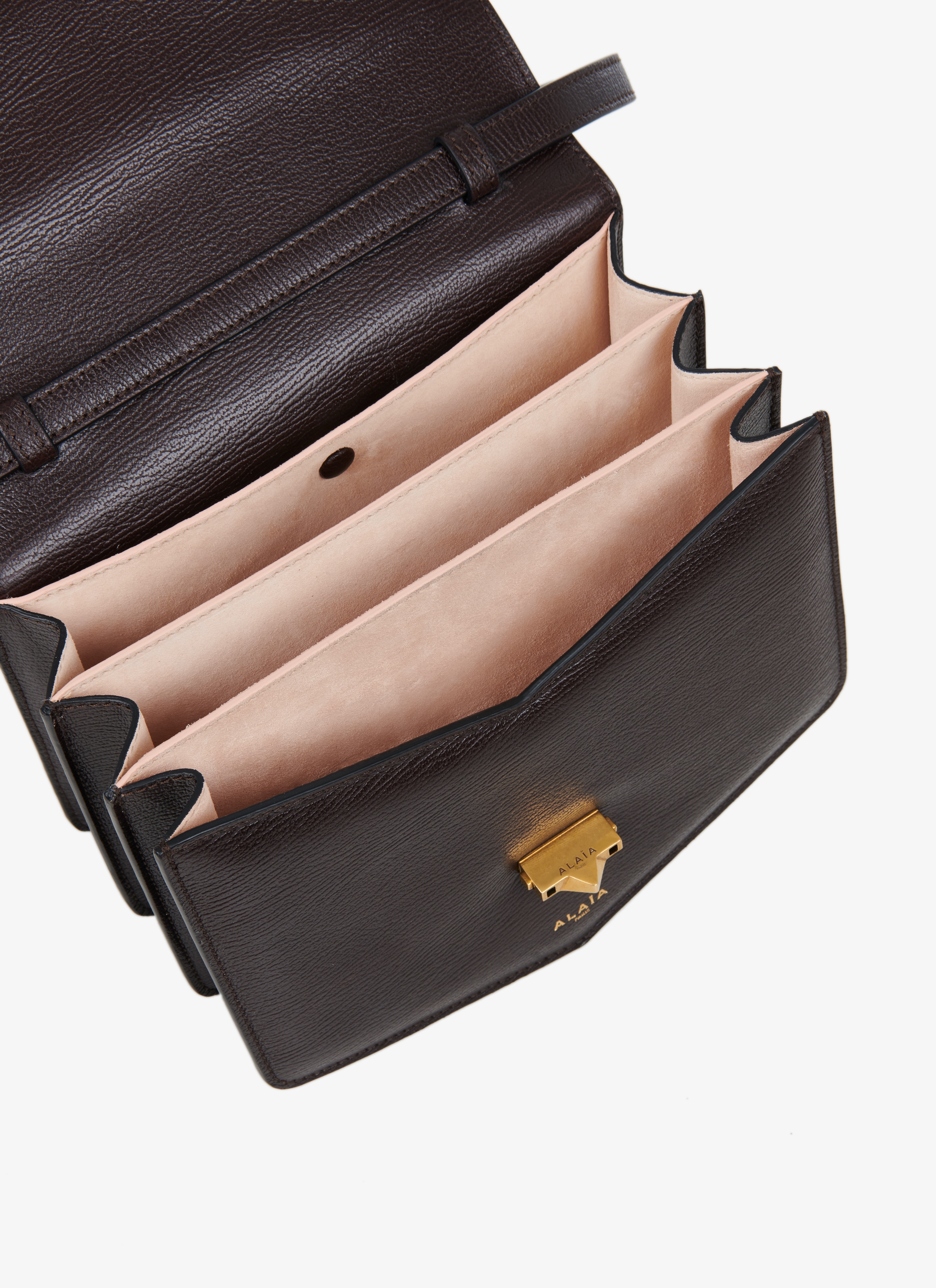 ALAÏA DARK BROWN LE PAPA BAG IN CALFSKIN