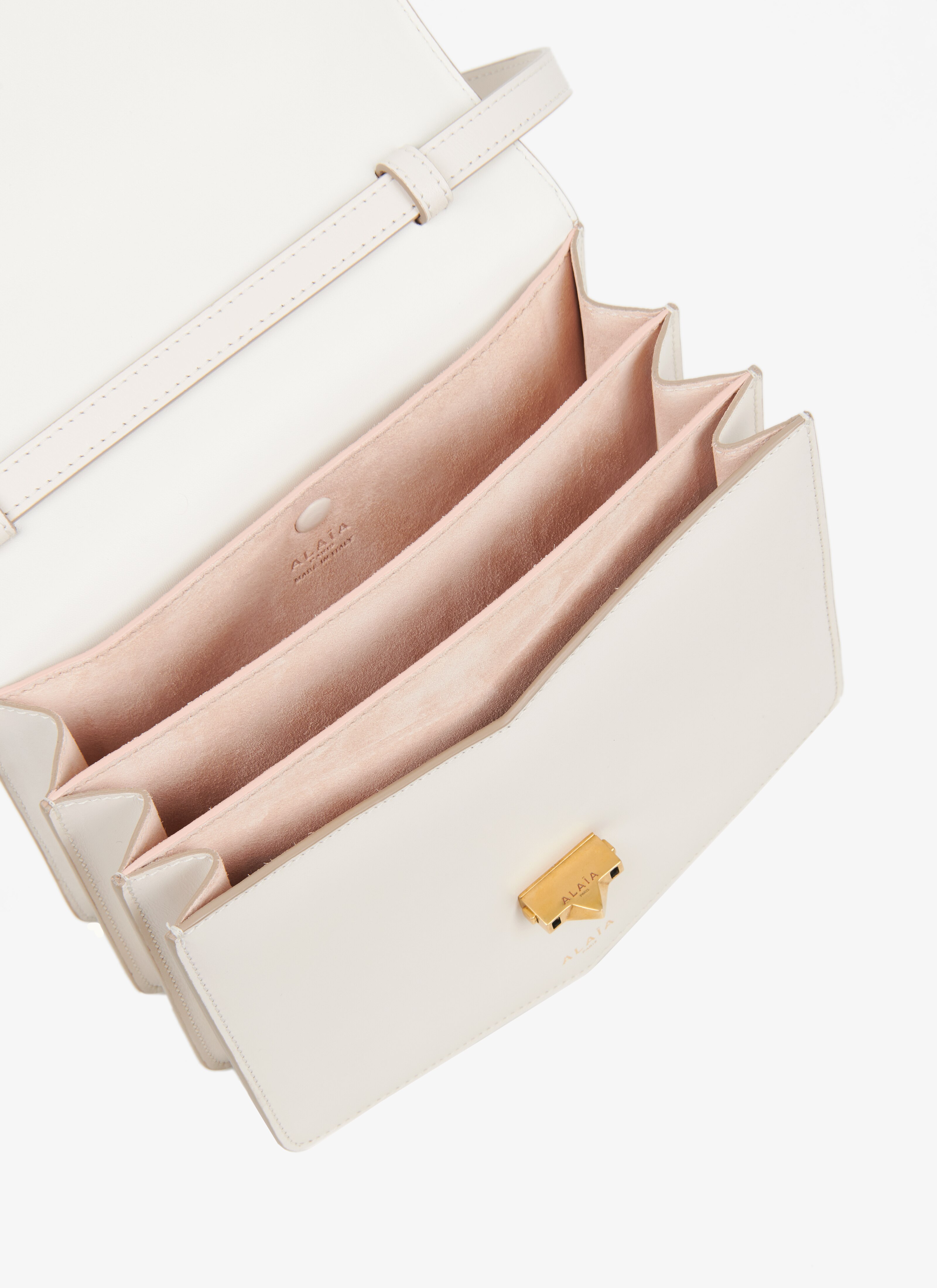 ALAÏA IVORY LE PAPA BAG IN CALFSKIN