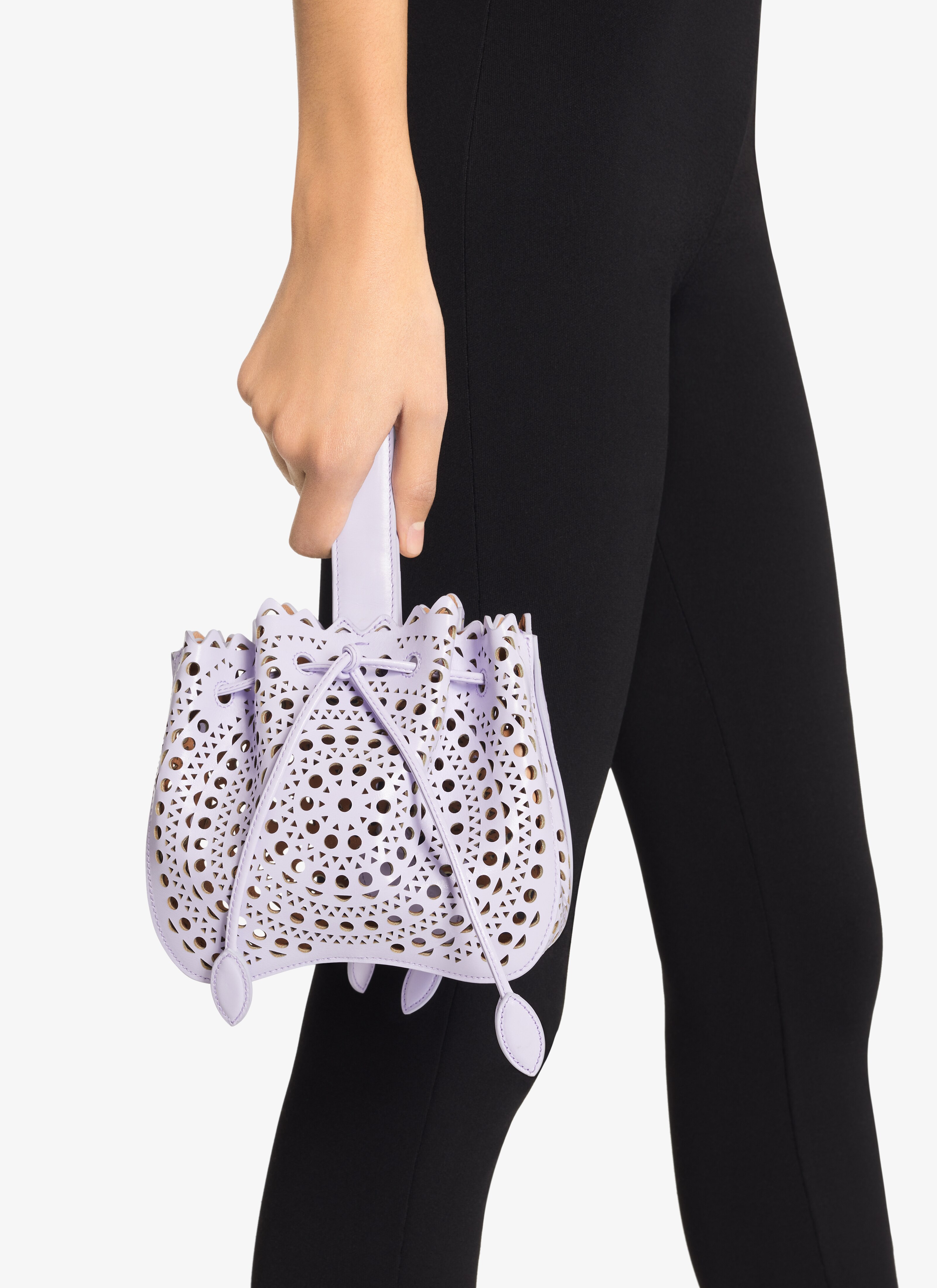 ALAÏA BRIGHT PARME ROSE MARIE BAG IN VIENNE CALFSKIN