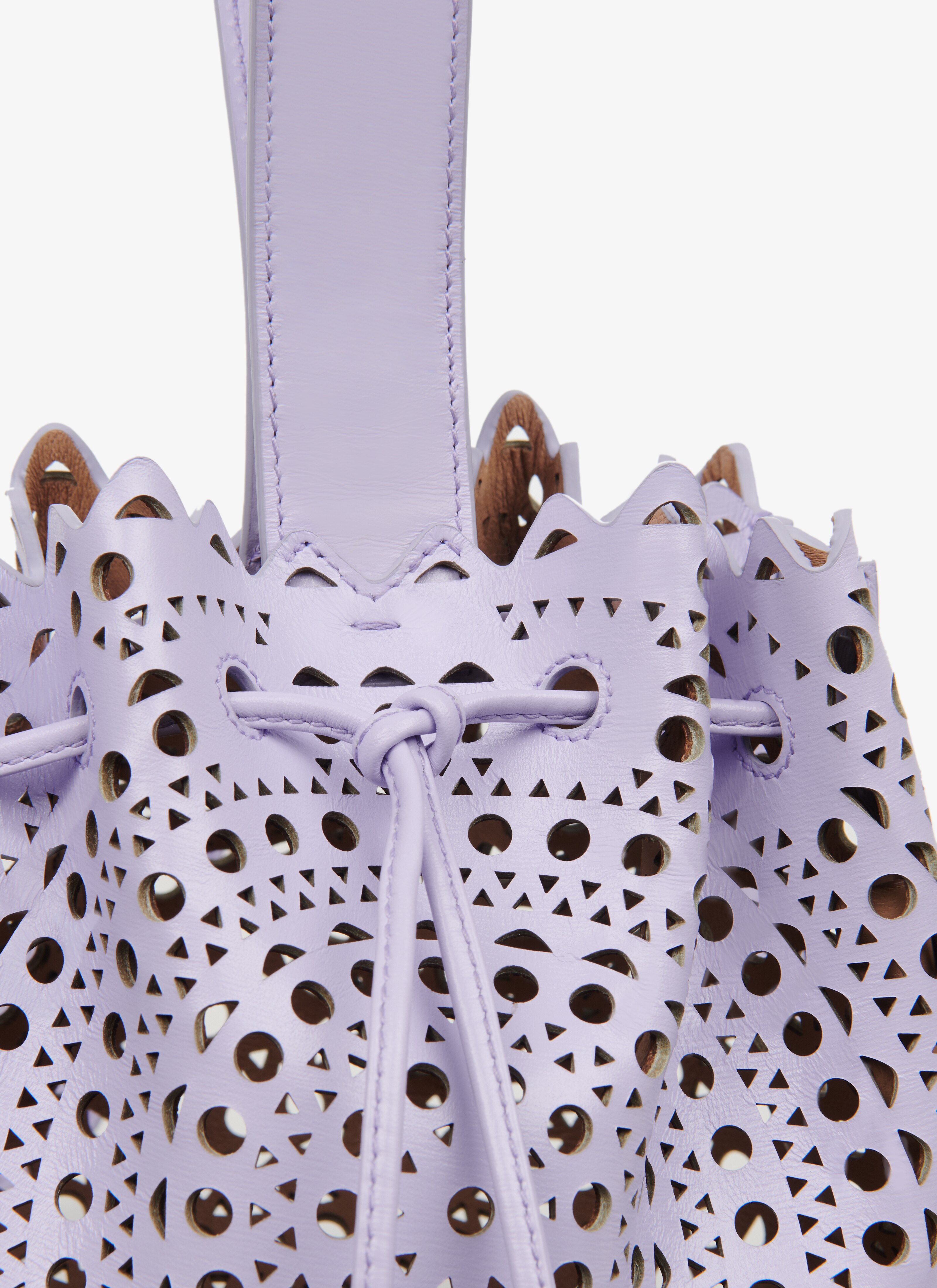 ALAÏA BRIGHT PARME ROSE MARIE BAG IN VIENNE CALFSKIN