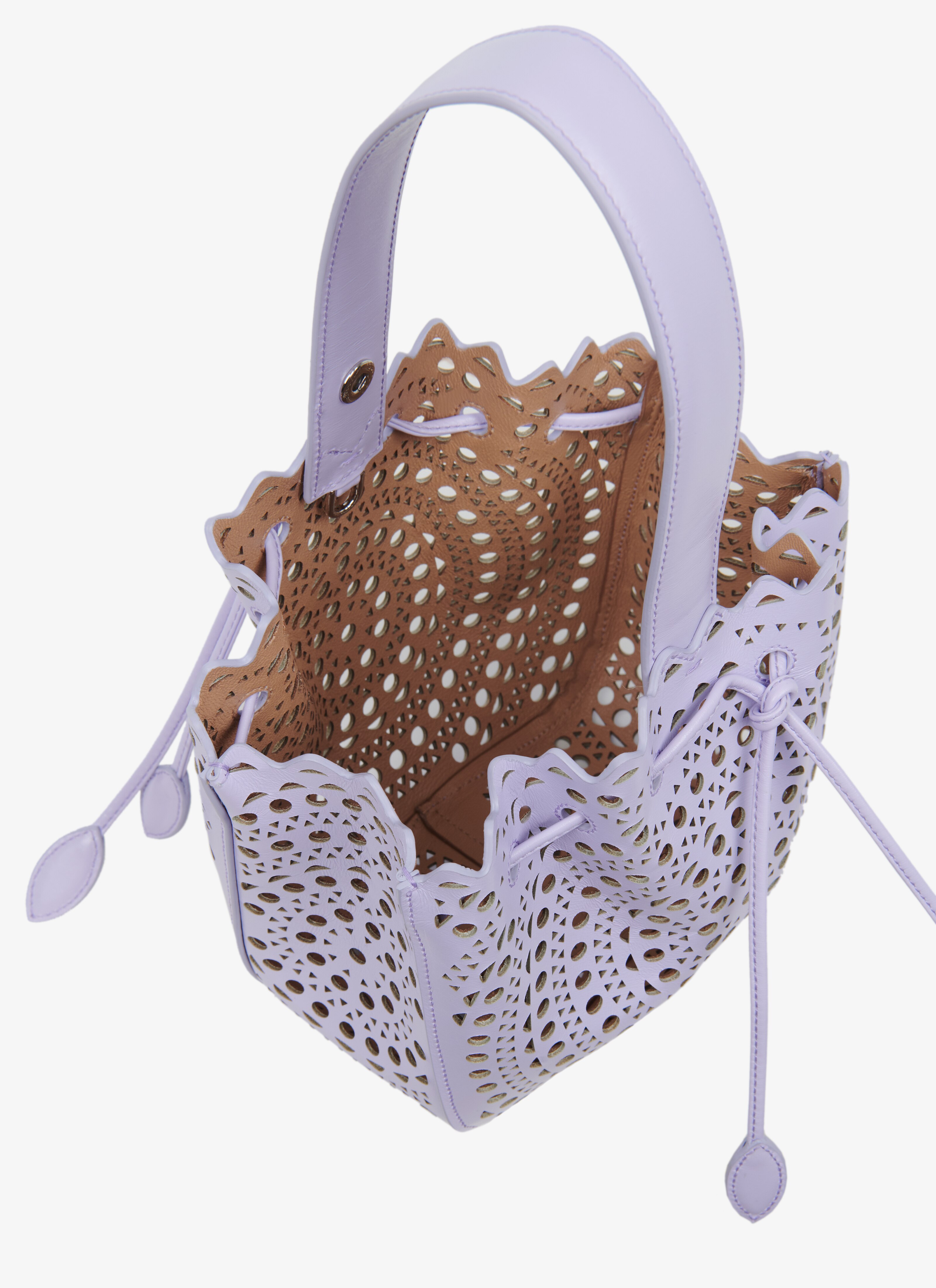 ALAÏA BRIGHT PARME ROSE MARIE BAG IN VIENNE CALFSKIN