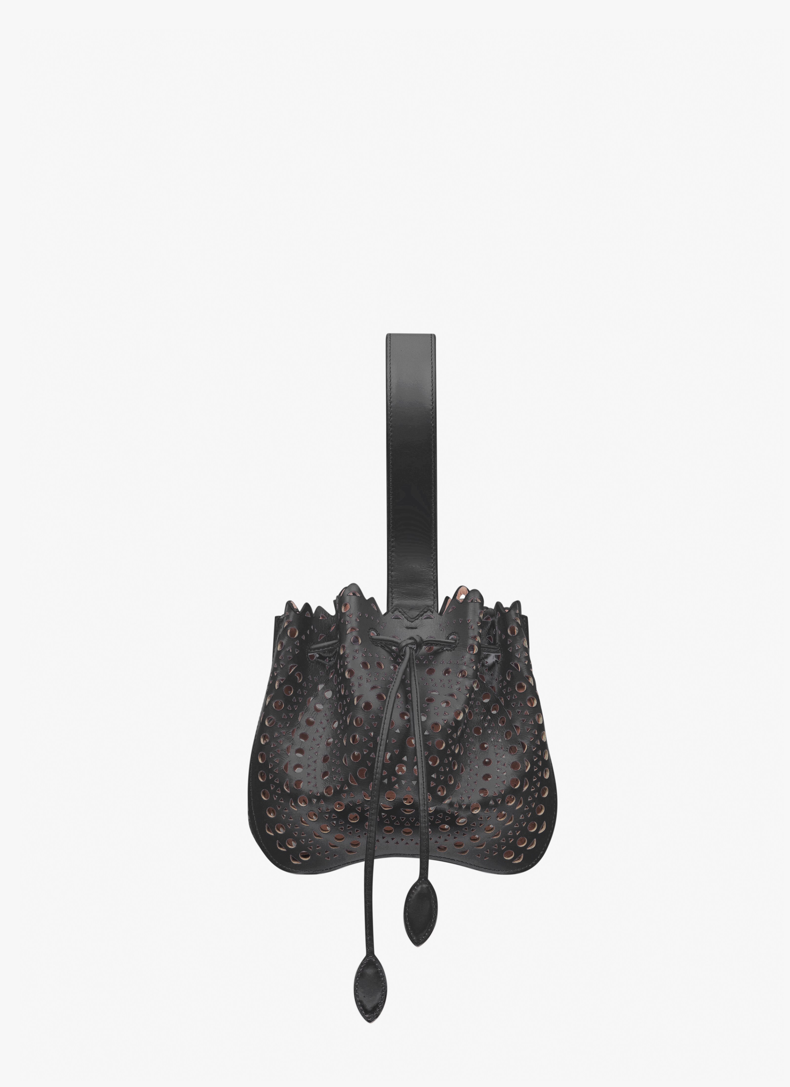 ALAÏA BLACK ROSE MARIE BAG IN VIENNE CALFSKIN