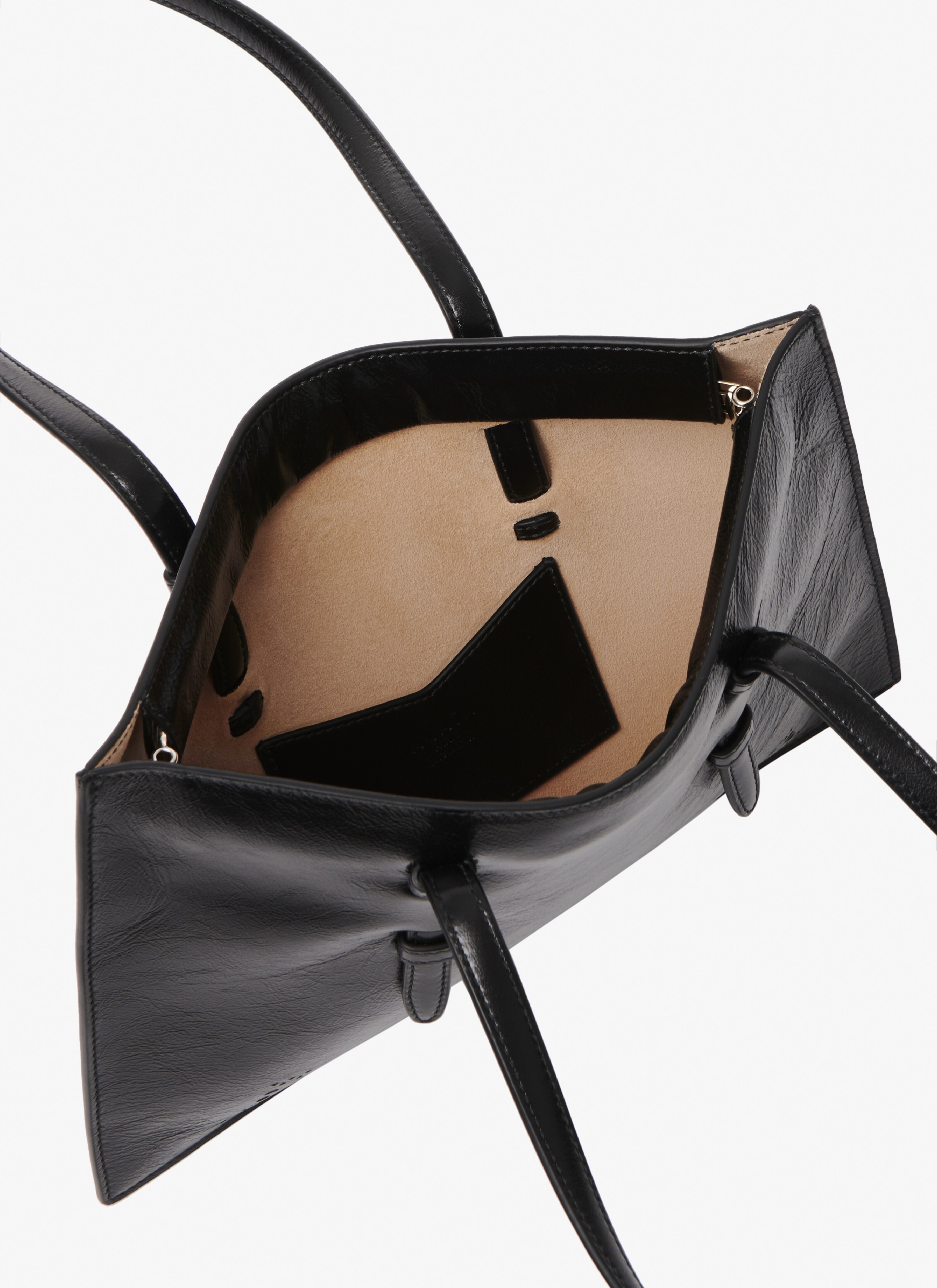 ALAÏA BLACK FLAT MINA TOTE BAG SMALL